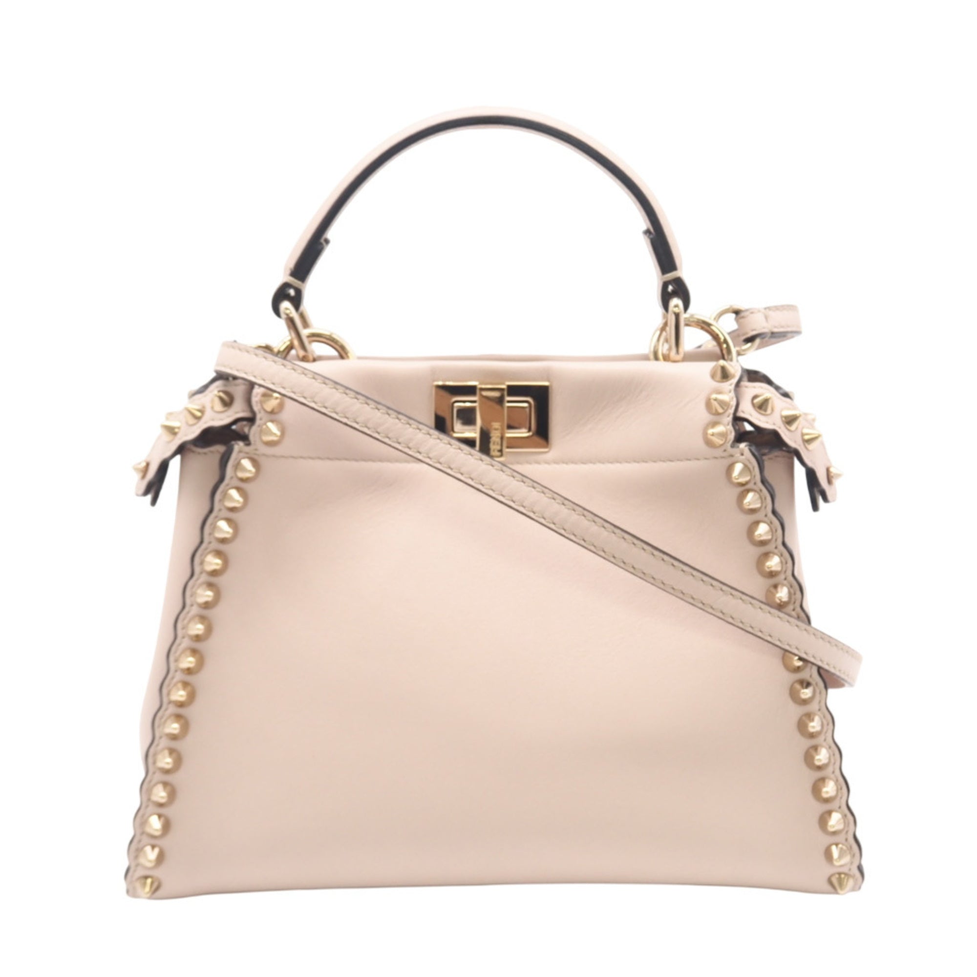 Fendi Pink Pink Gold Leather Handbag (Pre-Owned)