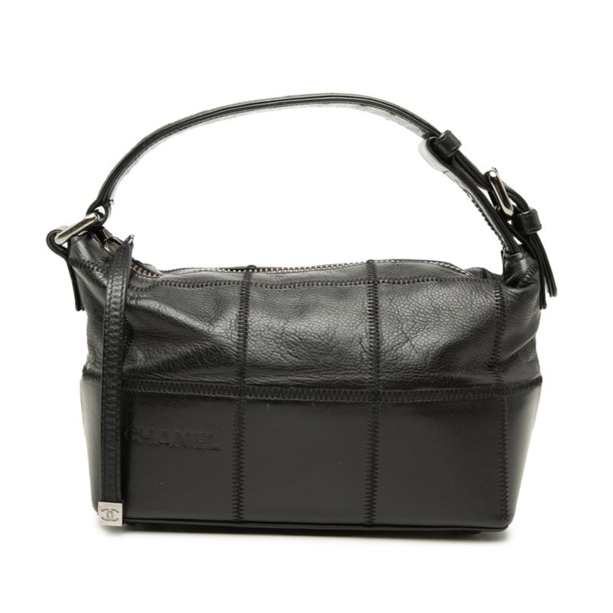 Chanel Black Grained Calfskin Handbag Shoulder Bag (Pre-Owned)