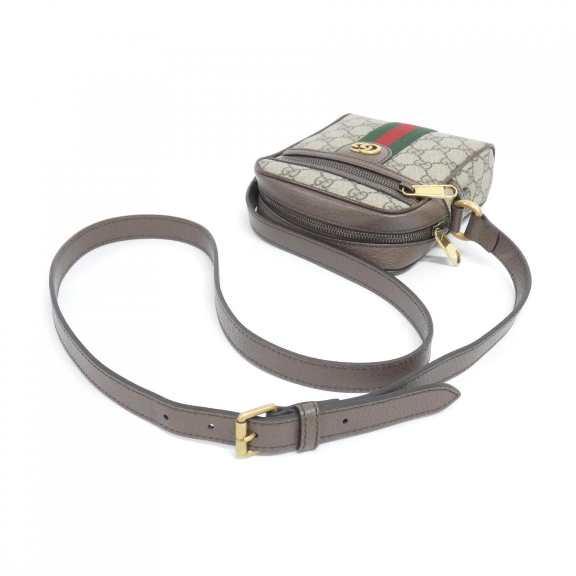 Gucci Beige Brown Gg Supreme Canvas Shoulder Bag (Pre-Owned)