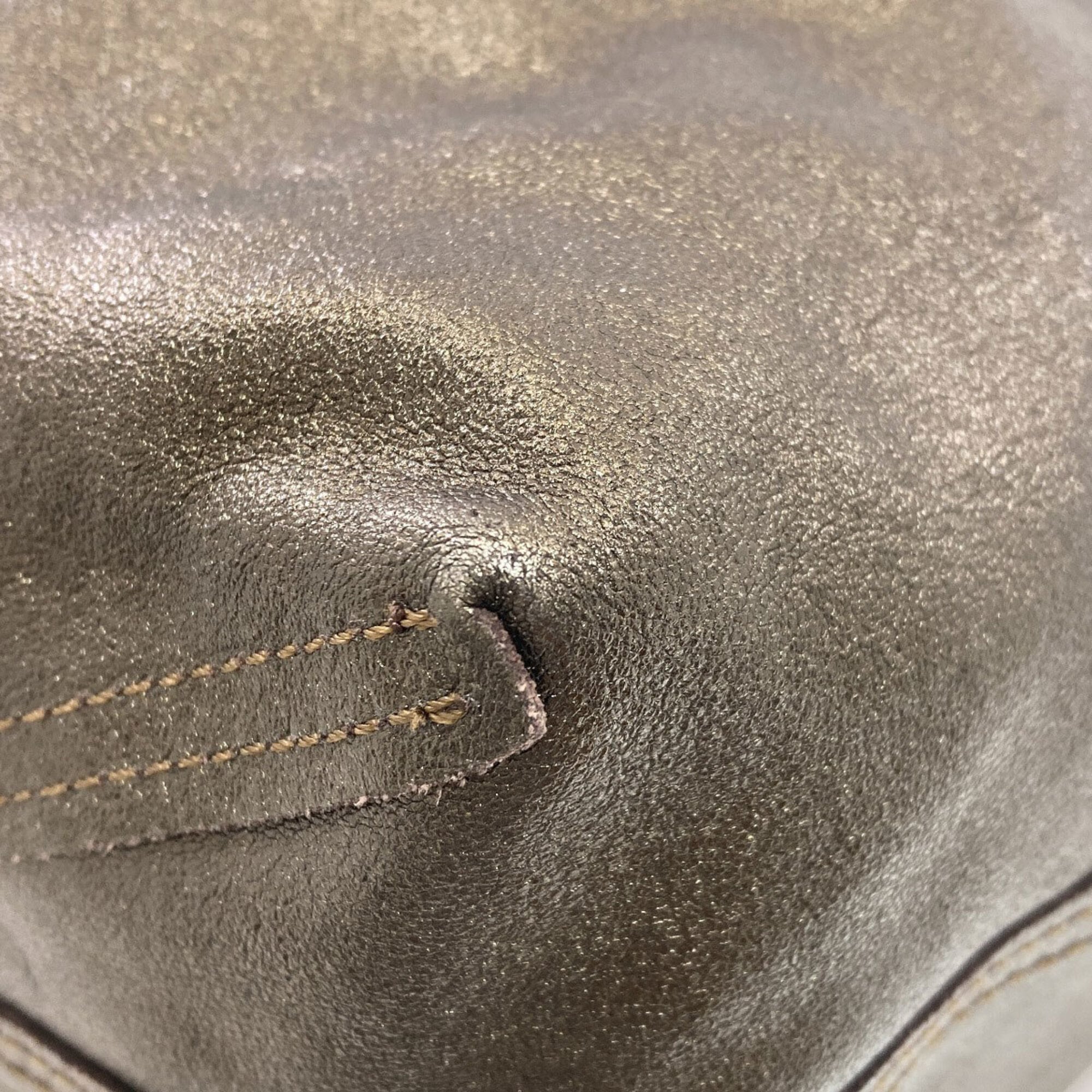 Tiffany Bronze Leather Pouch Tote Bag (Pre-Owned)