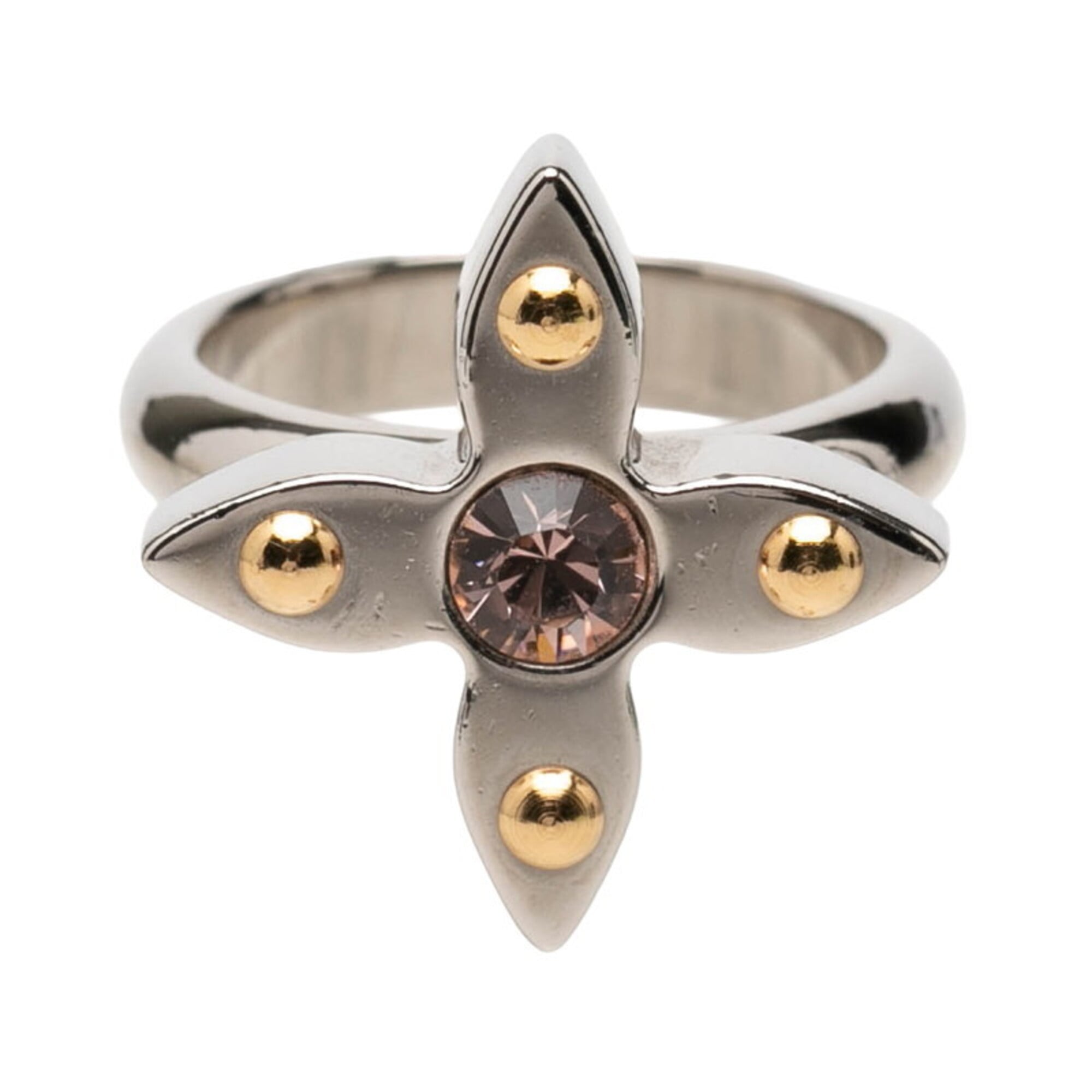 Louis Vuitton Gold Silver Pink Red Color Metal Band Ring (Pre-Owned)