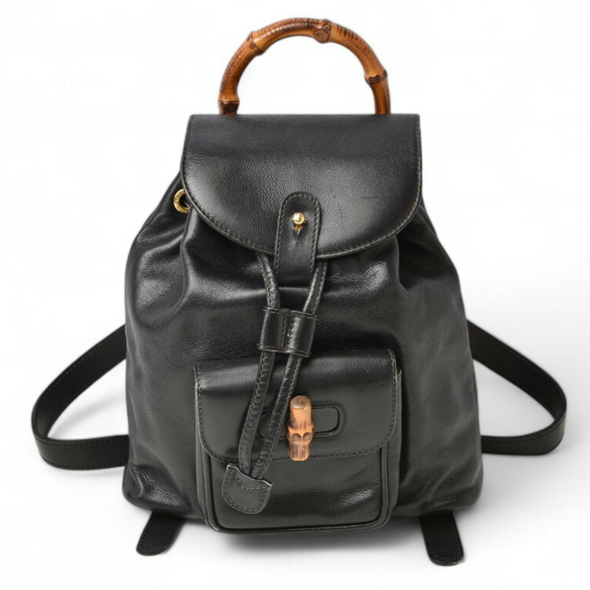 Gucci Black Leather Backpack (Pre-Owned)