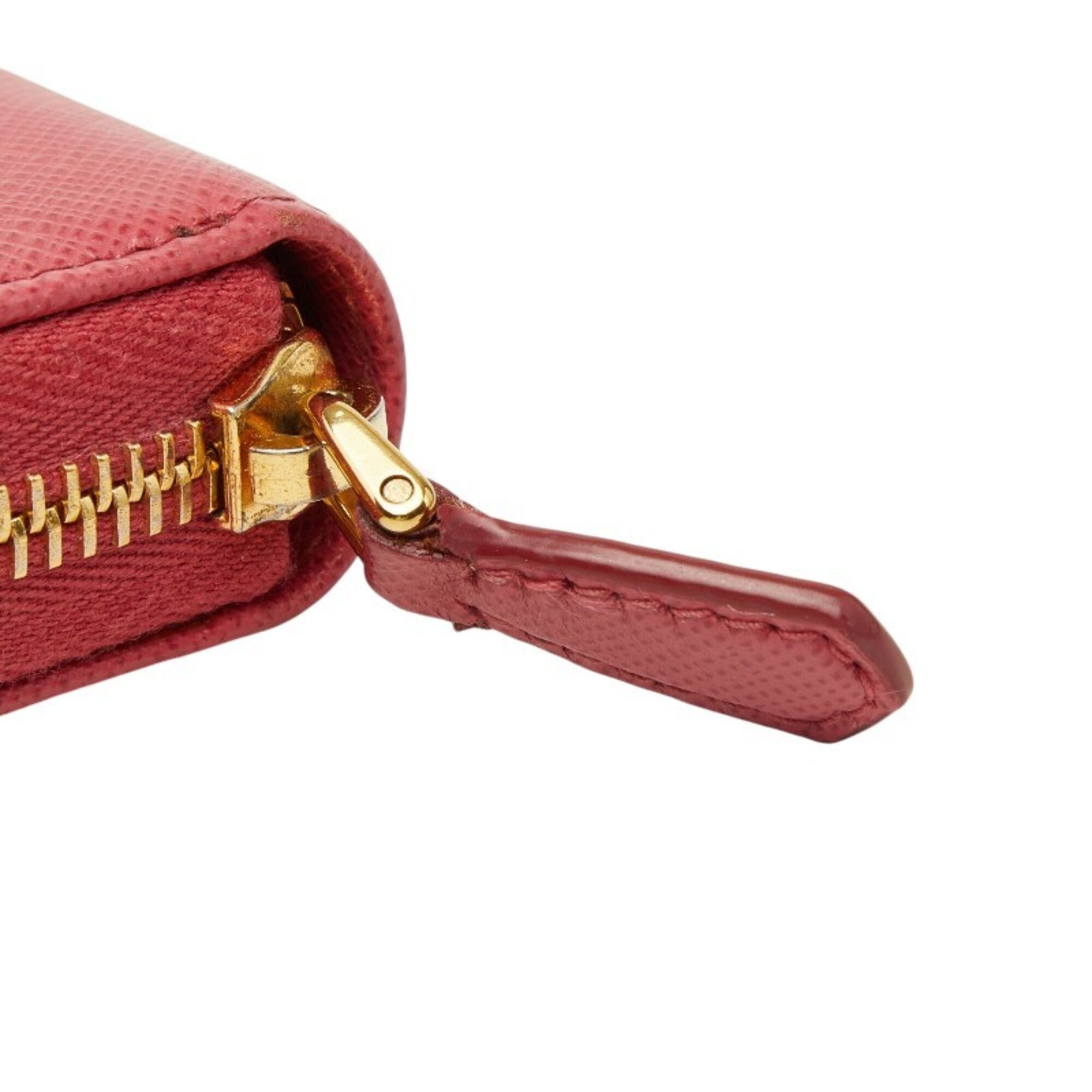 Prada Pink Leather Long Wallet (Bi-Fold) (Pre-Owned)