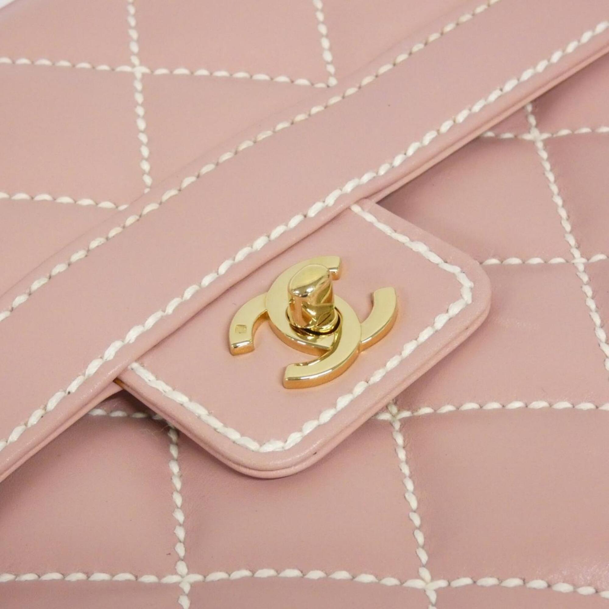 Chanel Wild Stitch Pink Leather Handbag (Pre-Owned)