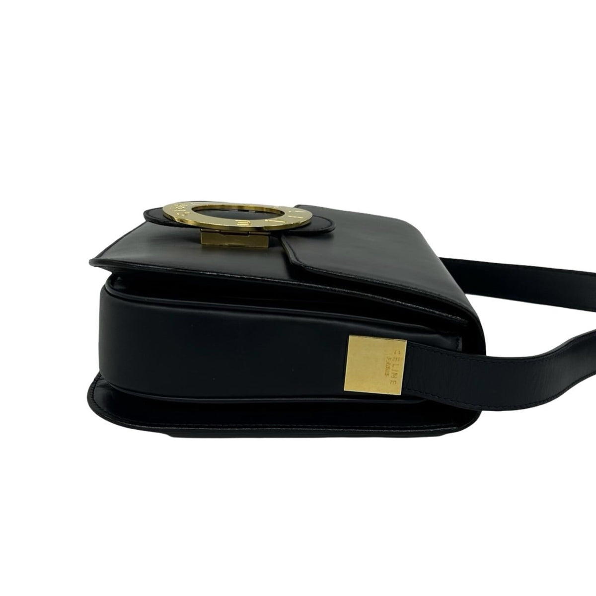 Celine Navy Leather Pochette Shoulder Bag (Pre-Owned)