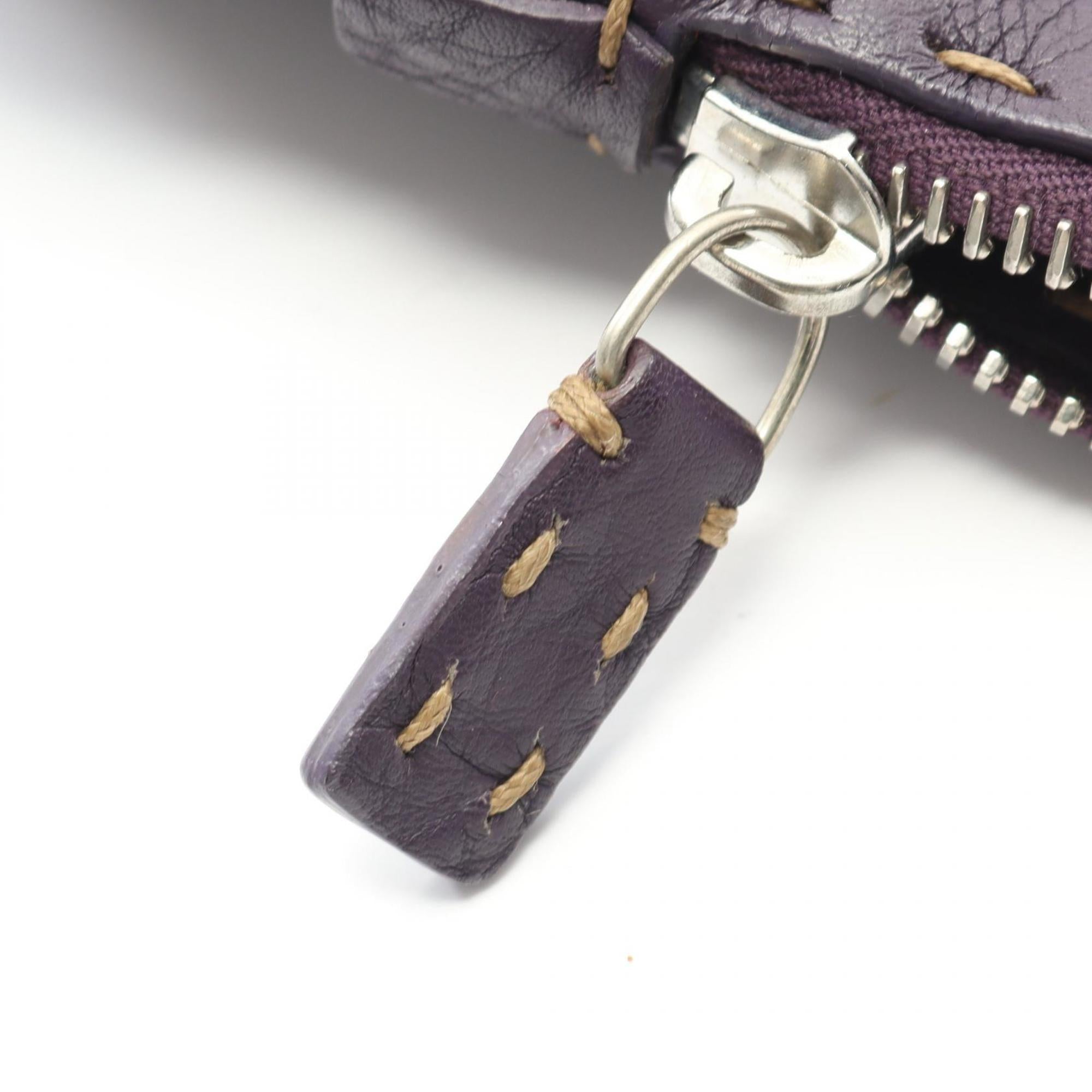 Fendi Purple Leather Pouch (Pre-Owned)