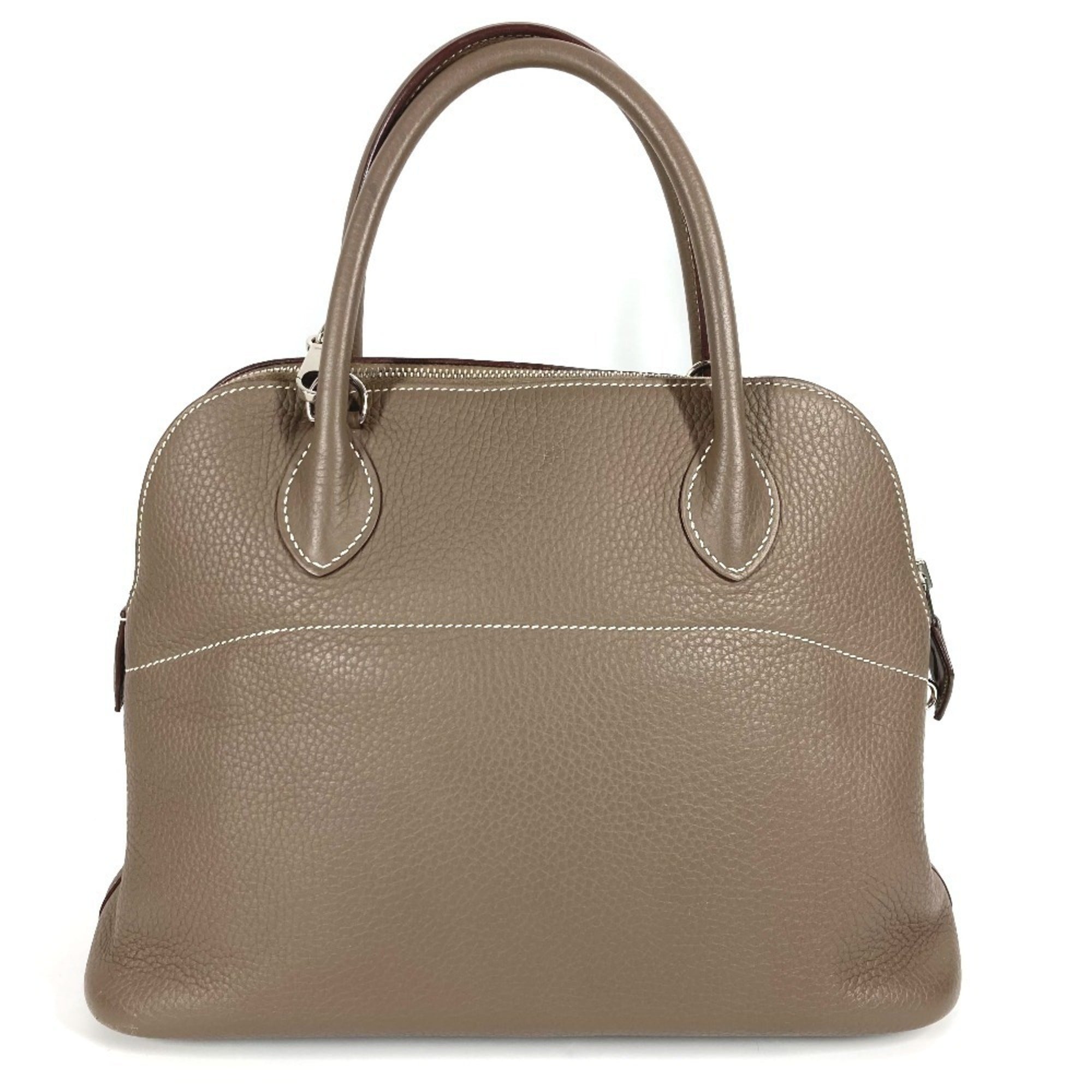 Hermes Bolide Etoupe Gray Gray Taurillon Clemence Leather Handbag Shoulder Bag Tote Bag (Pre-Owned)