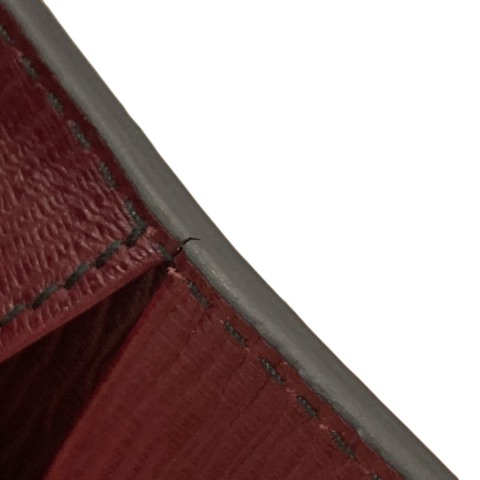 Salvatore Ferragamo Bordeaux Leather Coin Purse/Coin Case (Pre-Owned)