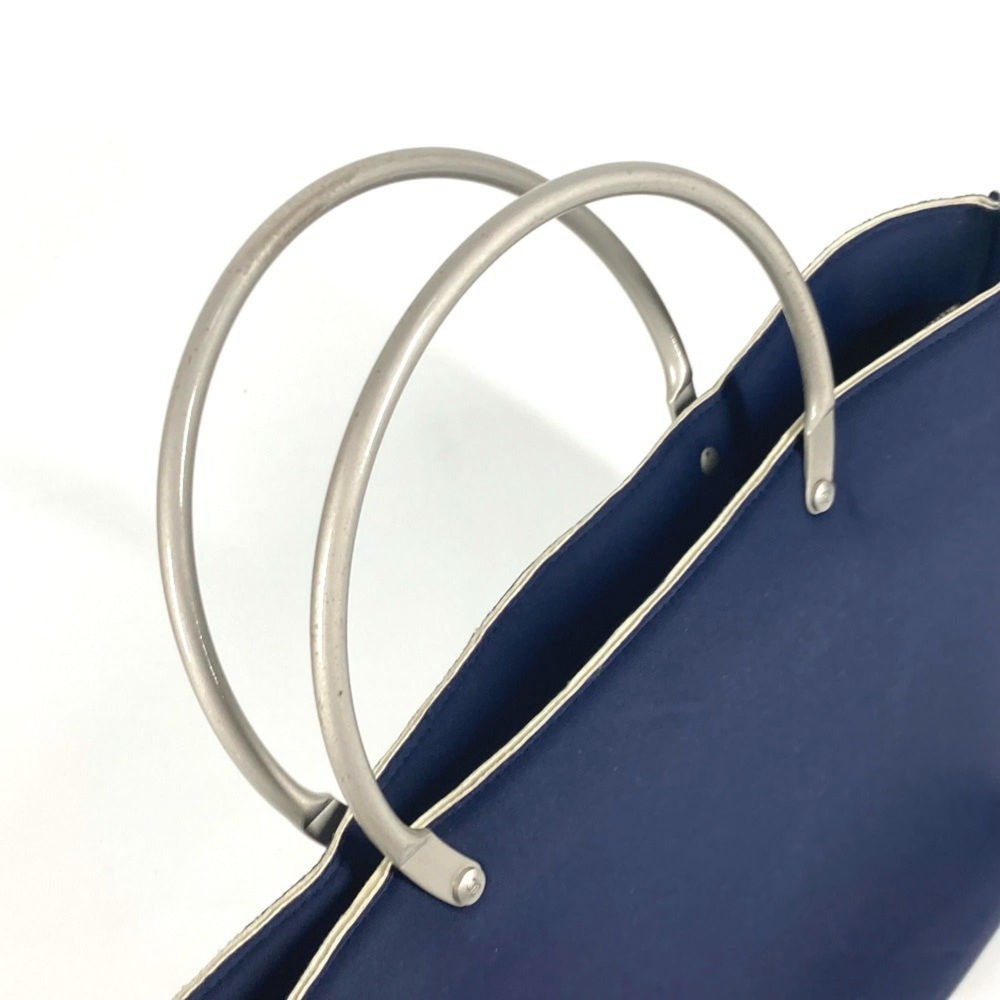 Chanel Navy Polyamide Handbag Tote Bag (Pre-Owned)