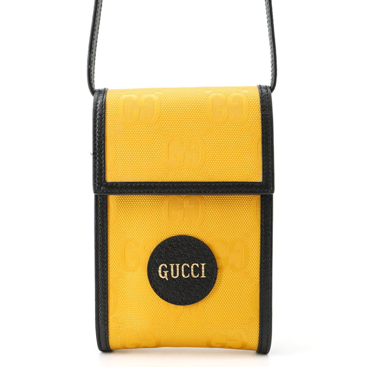 Gucci Black Yellow Canvas Leather Shoulder Bag (Pre-Owned)