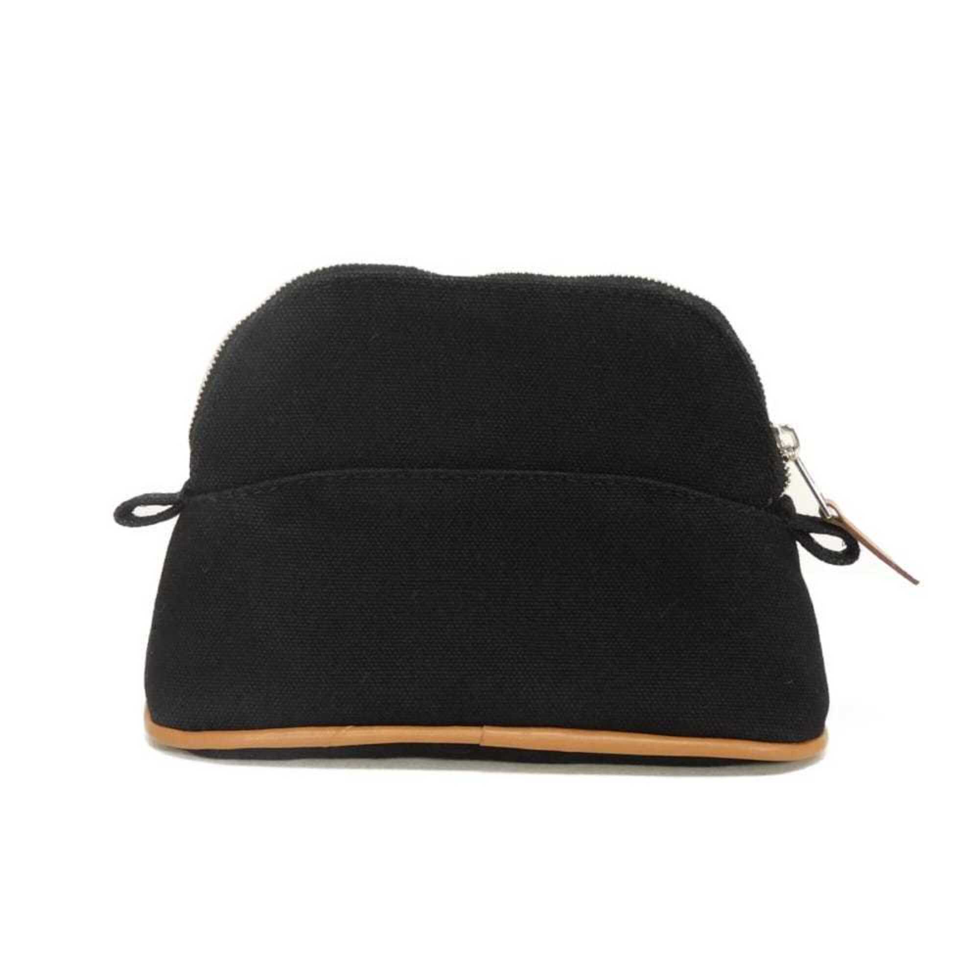Hermes Black Orange Cotton Clutch Bag Pouch (Pre-Owned)