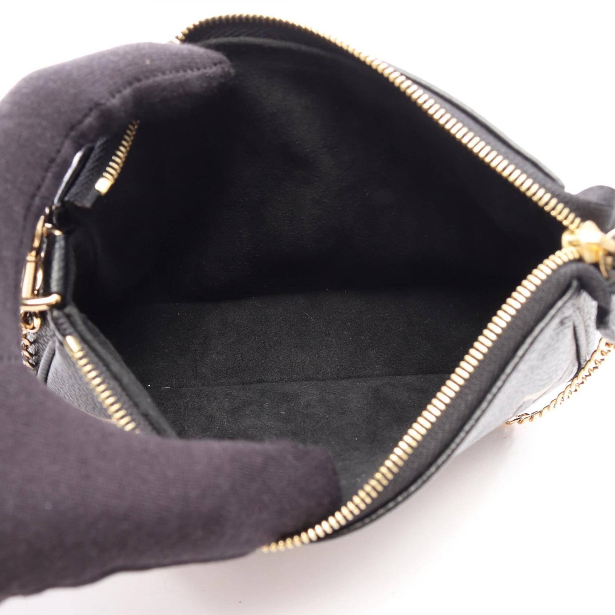 Louis Vuitton Black Leather Handbag Pochette (Pre-Owned)
