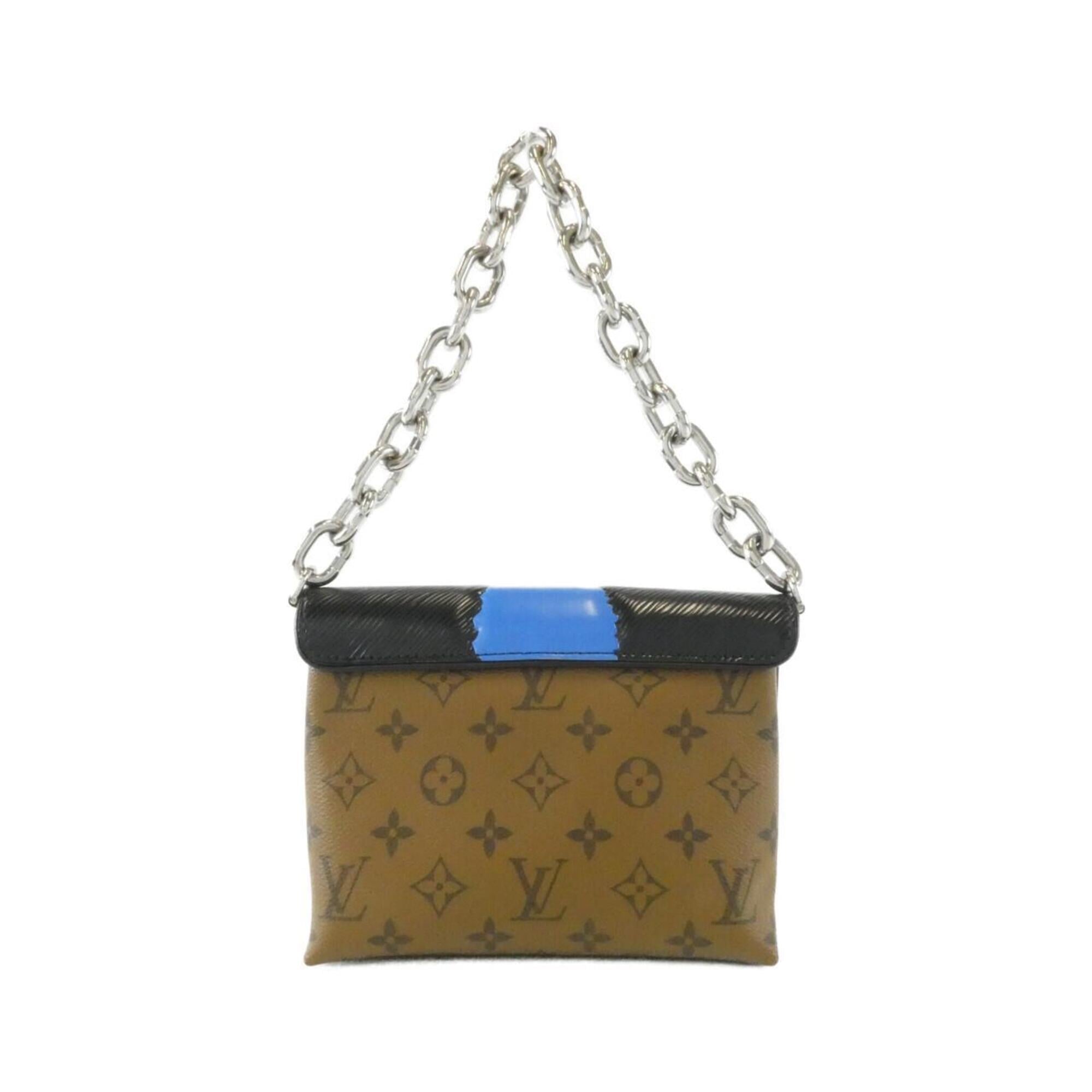 Louis Vuitton Fuchsia Marron Coated Canvas Leather Pochette Shoulder Bag (Pre-Owned)