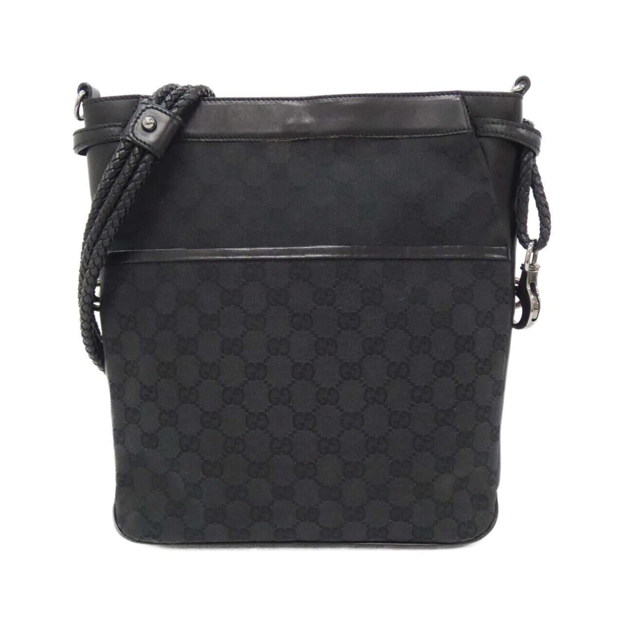 Gucci Gg Canvas Black Gg Canvas Shoulder Bag (Pre-Owned)