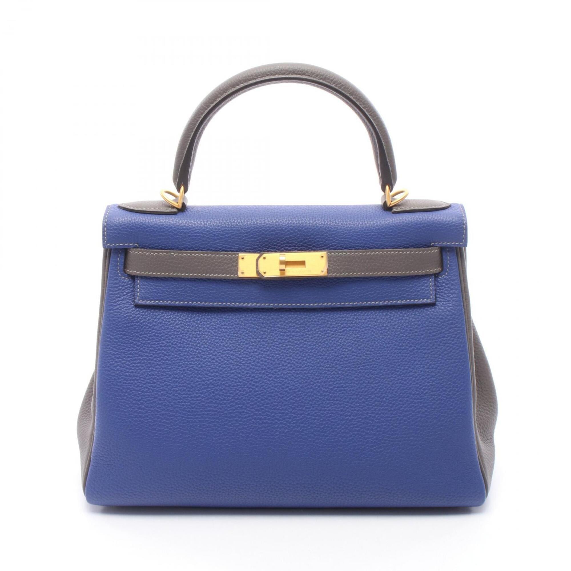 Hermes Blue Gray Togo Leather Handbag (Pre-Owned)