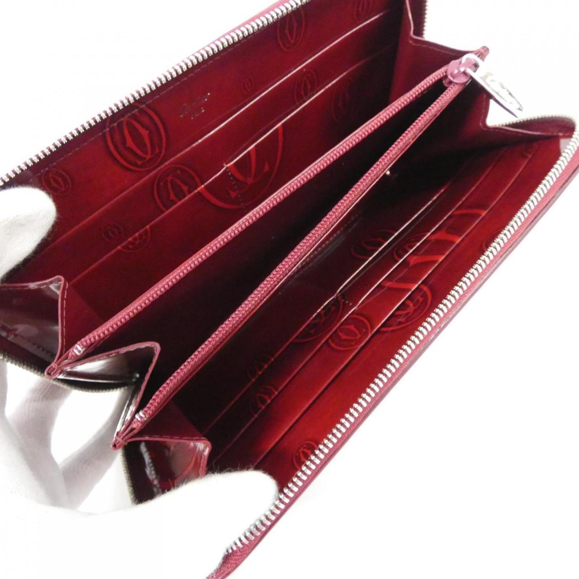 Cartier Bordeaux Leather Long Wallet (Bi-Fold) (Pre-Owned)