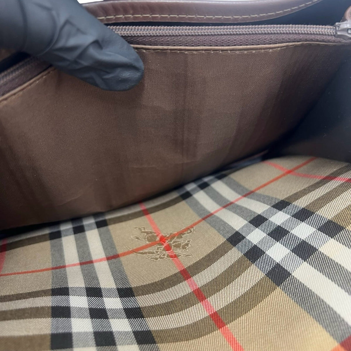 Burberry Beige Brown Canvas Leather Pochette Shoulder Bag (Pre-Owned)