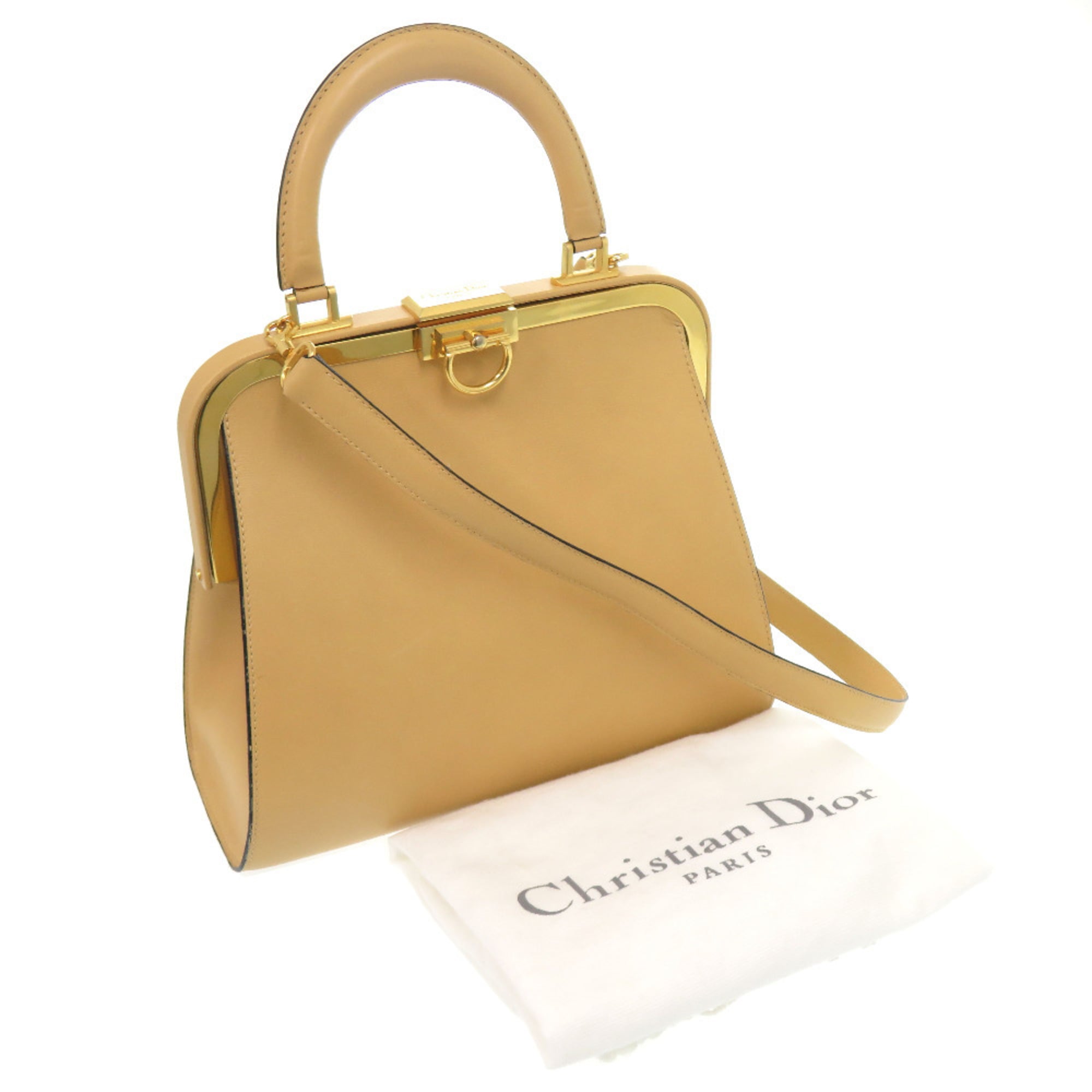 Christian Dior Beige Leather Shoulder Bag (Pre-Owned)