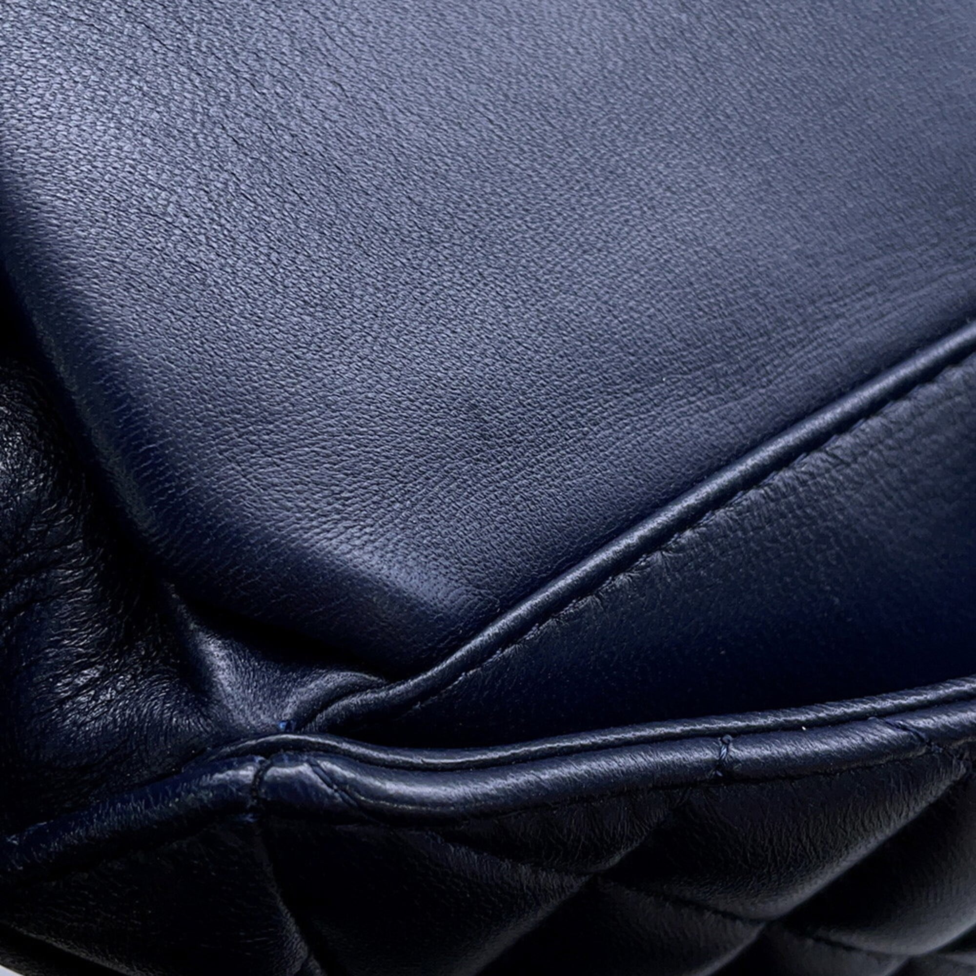Chanel Matelasse Navy Leather Backpack (Pre-Owned)
