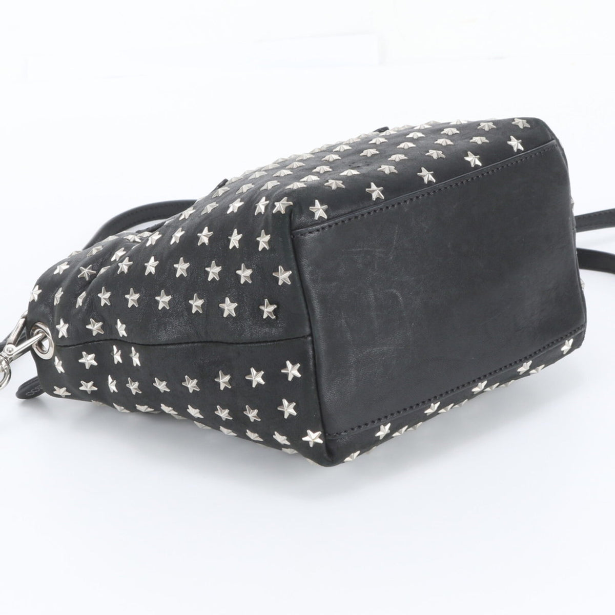 Jimmy Choo Black Leather Handbag Shoulder Bag Tote Bag (Pre-Owned)