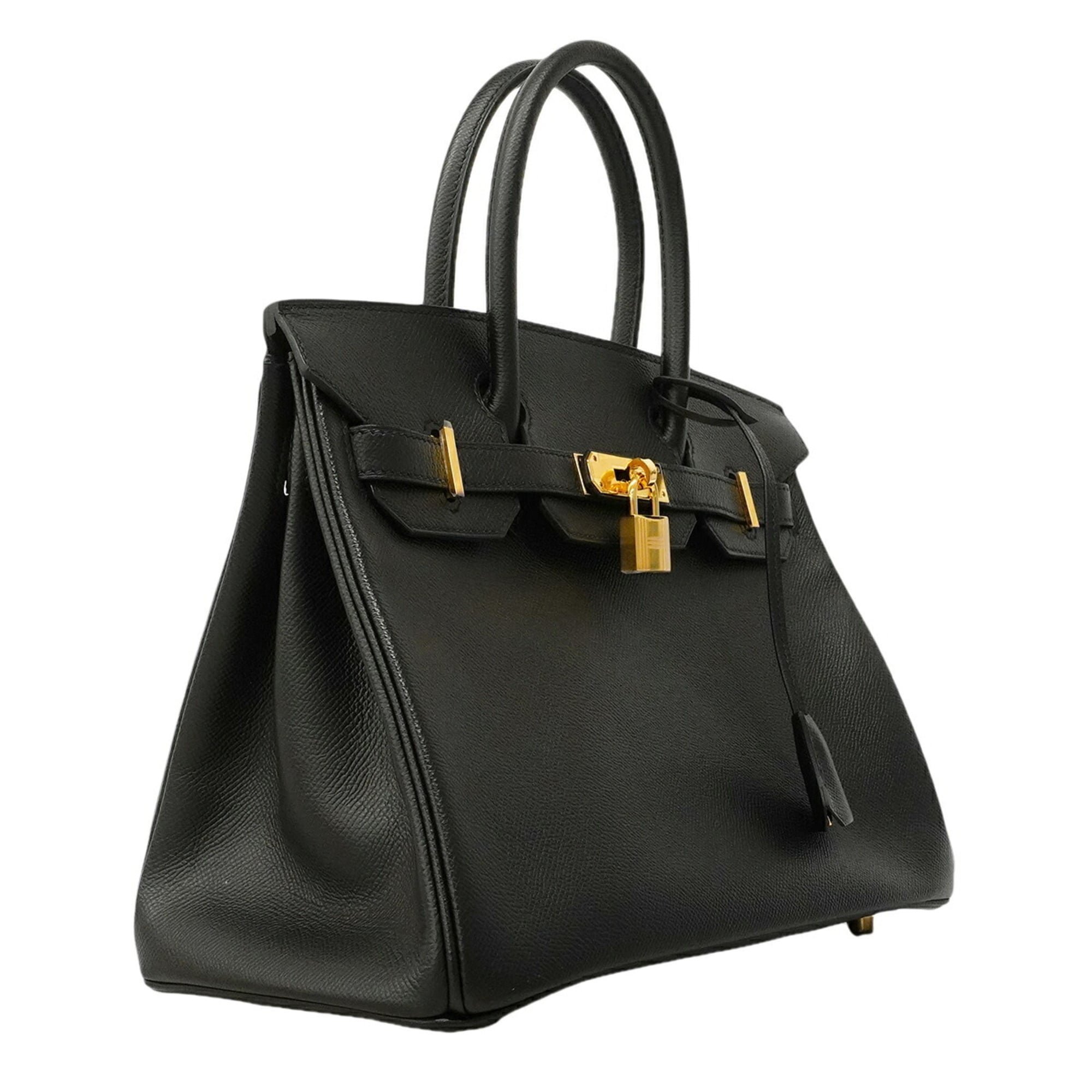 Hermes Black Leather Handbag (Pre-Owned)