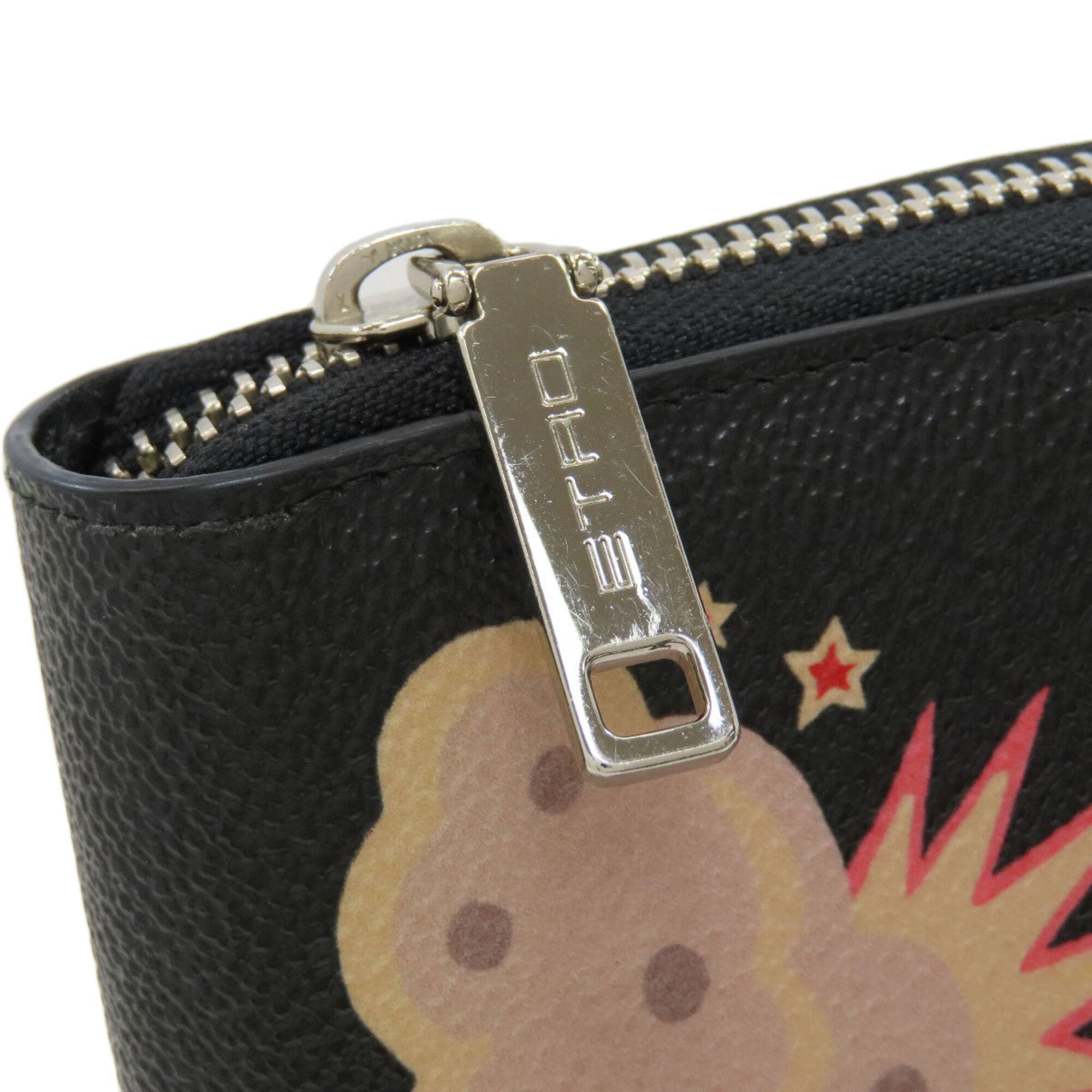 Etro Black Leather Long Wallet (Bi-Fold) (Pre-Owned)