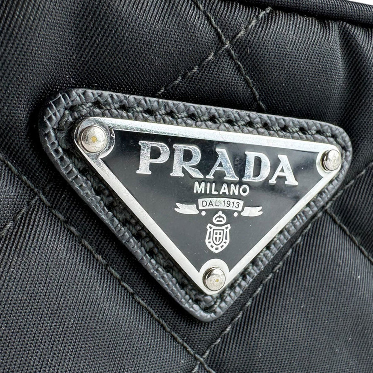 Prada Black Nylon Leather Handbag (Pre-Owned)