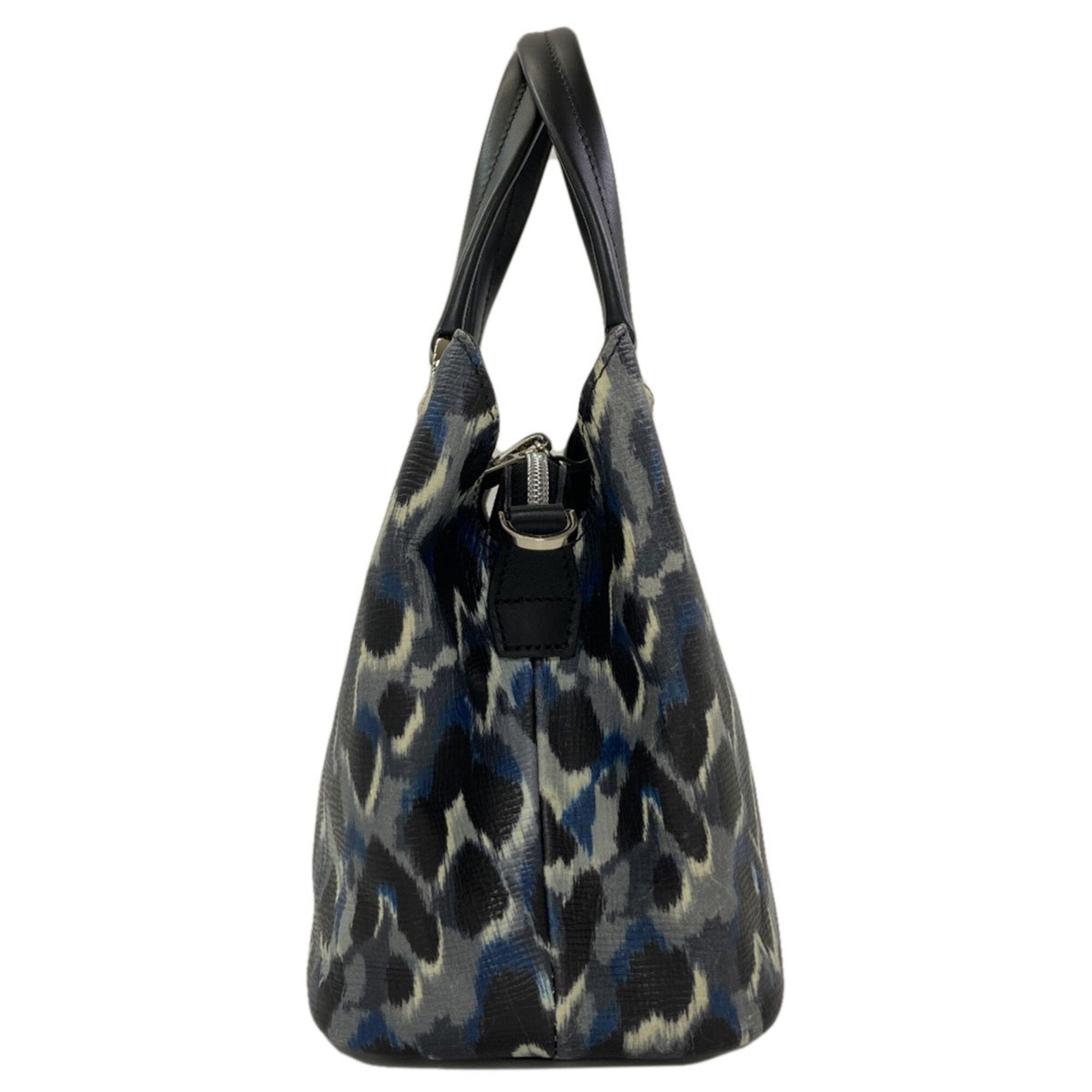Longchamp Black Blue Leather Handbag (Pre-Owned)