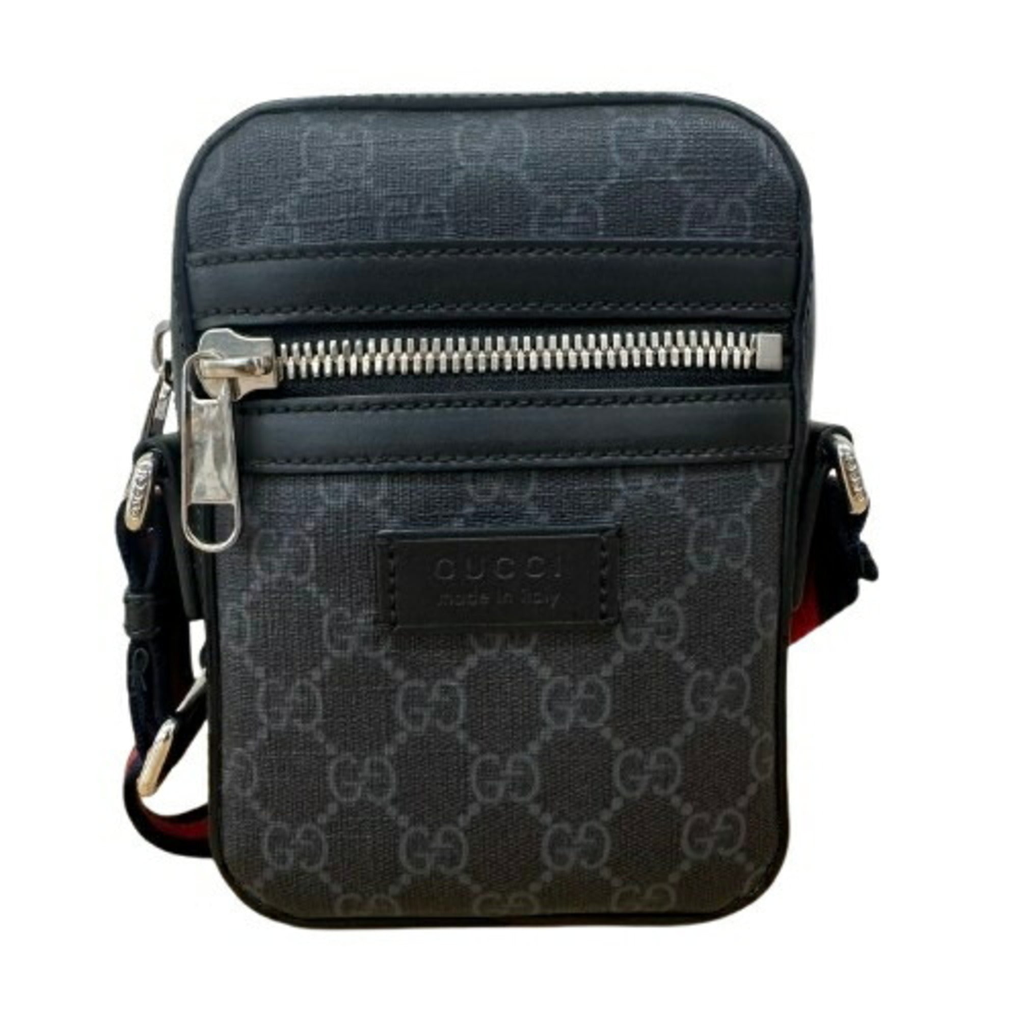 Gucci Black Coated Canvas Messenger Bag Shoulder Bag (Pre-Owned)