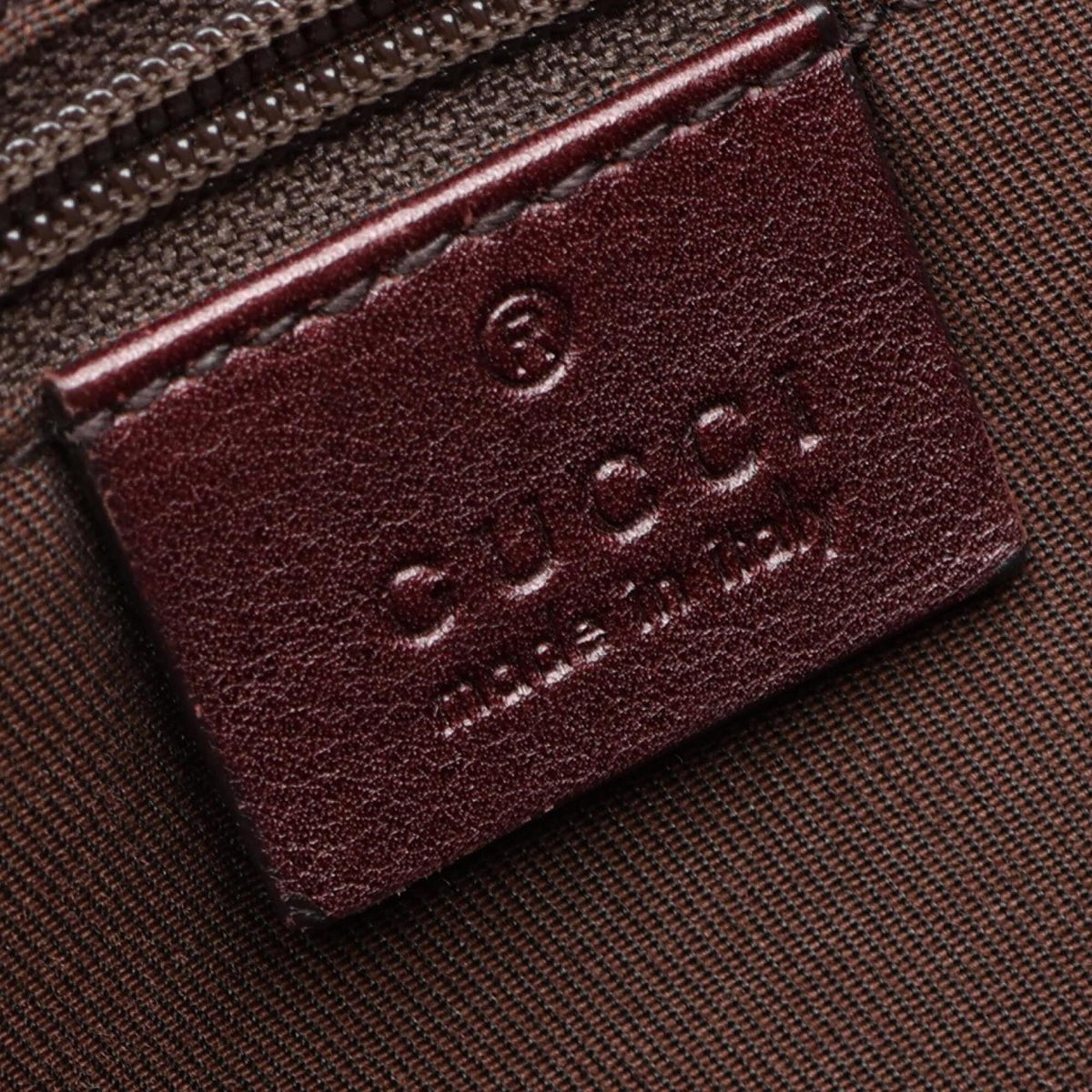 Gucci Beige Bordeaux Canvas Leather Handbag Shoulder Bag (Pre-Owned)