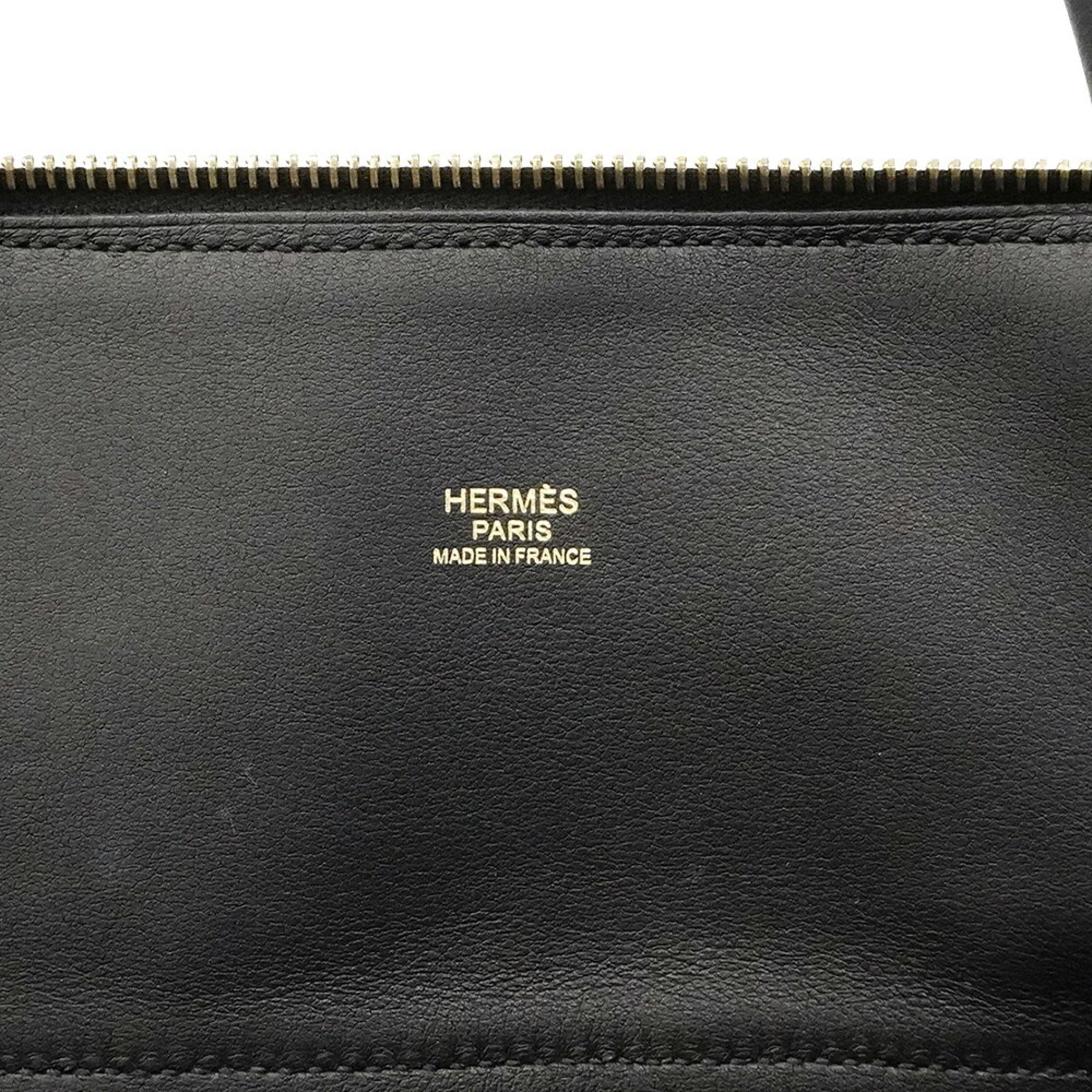 Hermes Black Taurillon Clemence Leather Handbag (Pre-Owned)