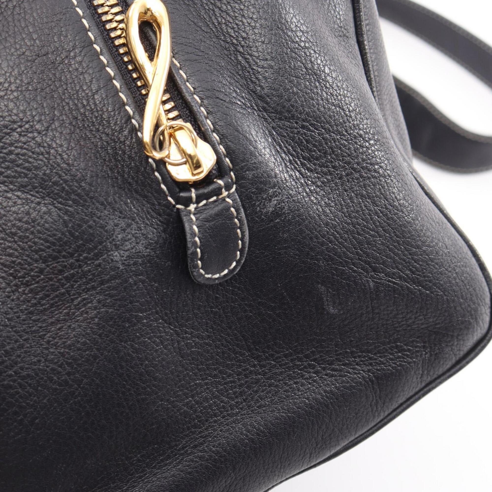 Loewe Navy Leather Handbag Shoulder Bag (Pre-Owned)