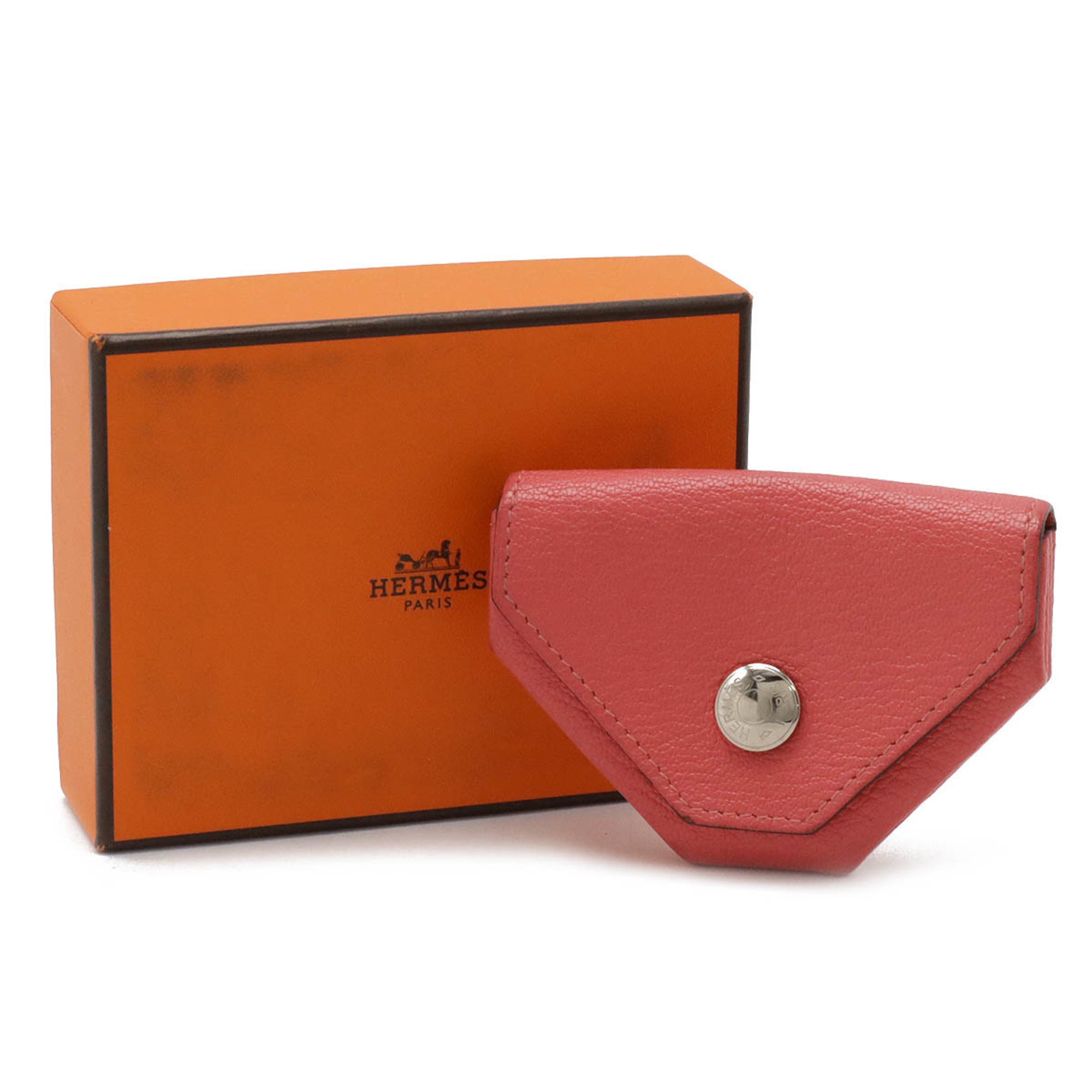 Hermes Pink Chevre Myzore Leather Coin Purse/Coin Case (Pre-Owned)