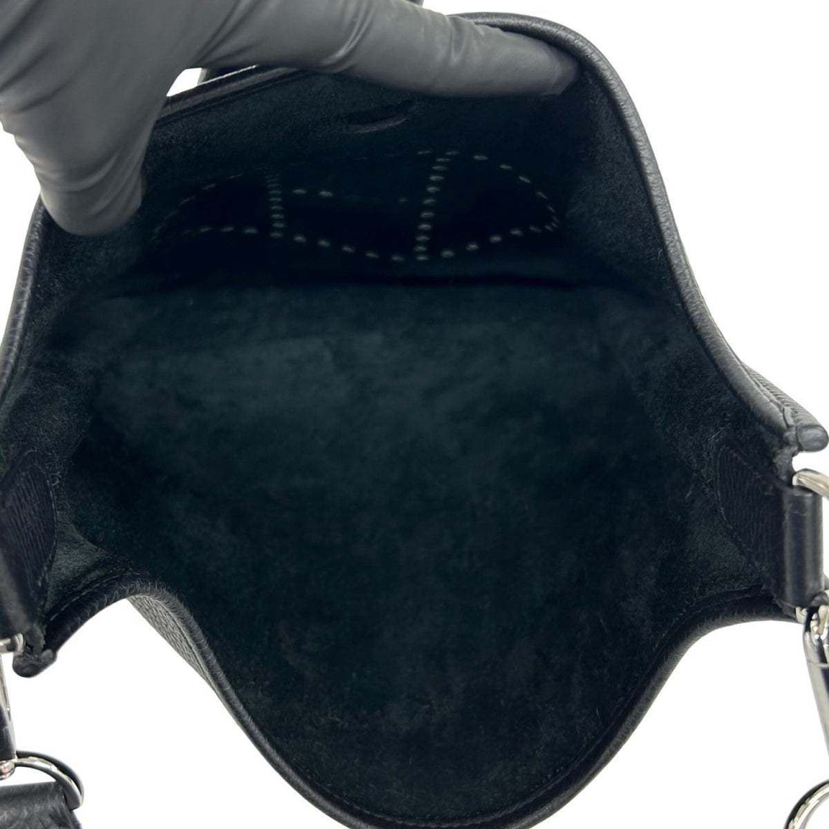 Hermes Black Taurillon Clemence Leather Shoulder Bag Tote Bag (Pre-Owned)