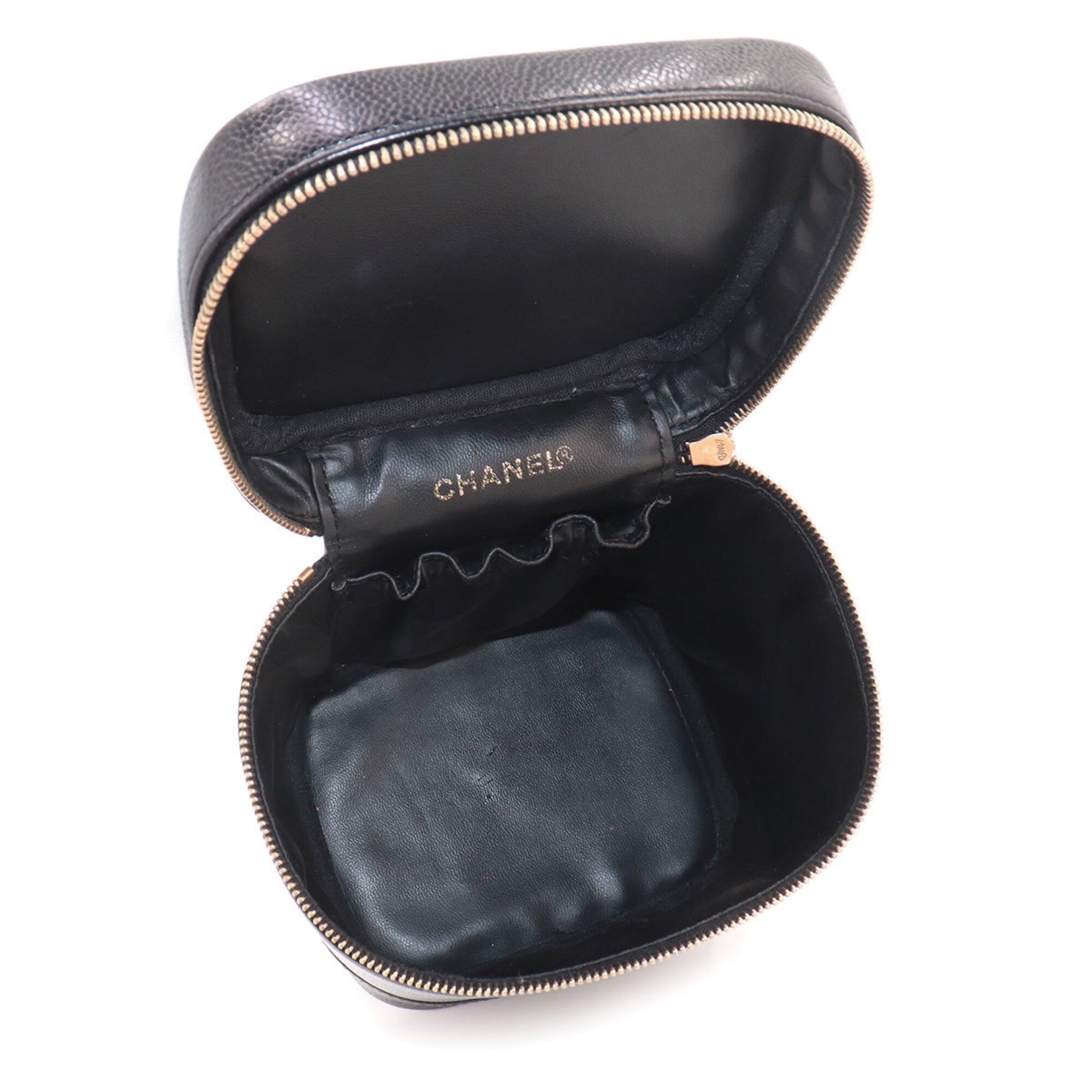 Chanel Black Grained Calfskin Handbag Vanity Bag (Pre-Owned)