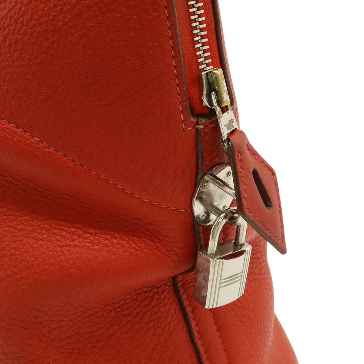 Hermes Red Color Taurillon Clemence Leather Handbag Tote Bag (Pre-Owned)