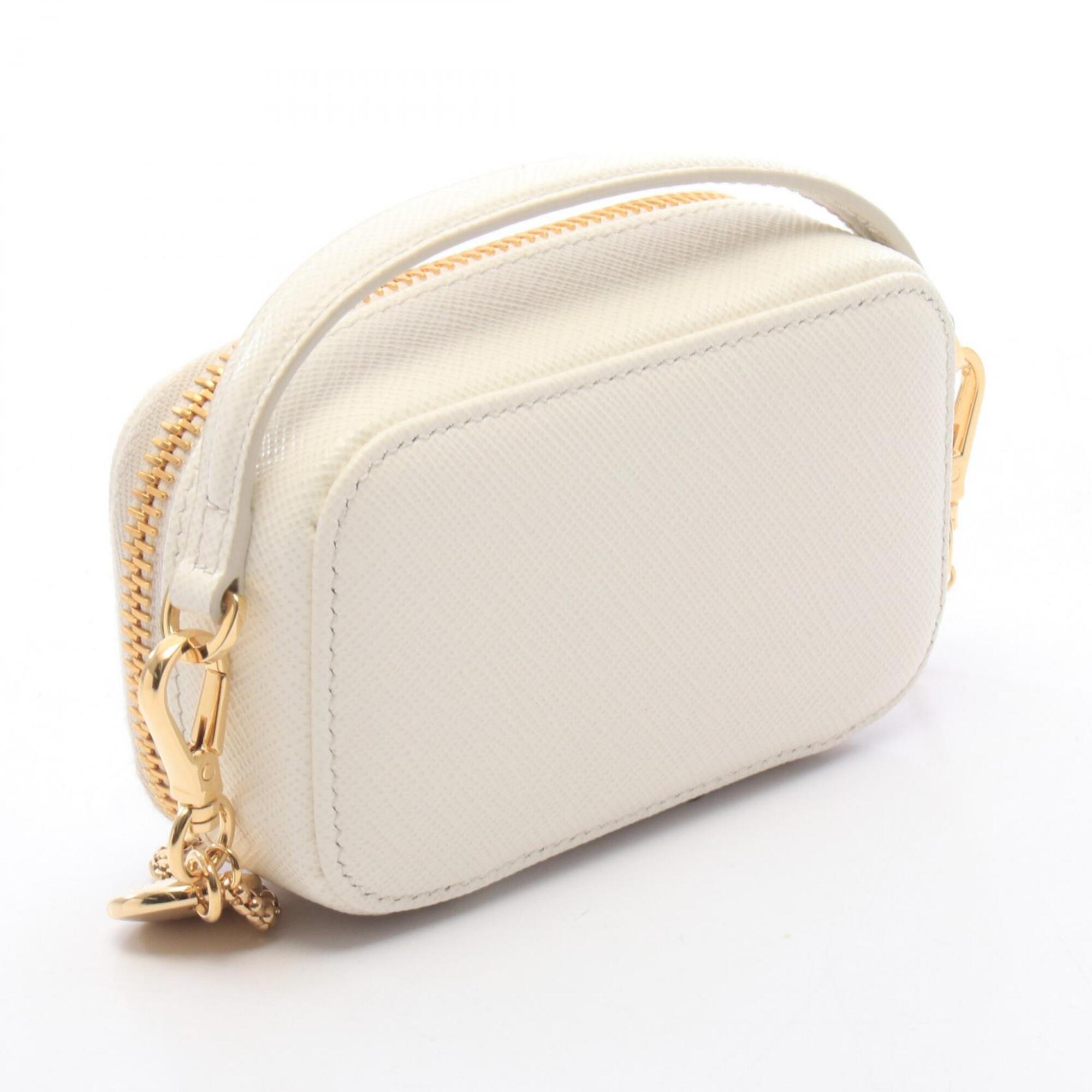 Prada White Saffiano Triangle Handbag Shoulder Bag (Pre-Owned)