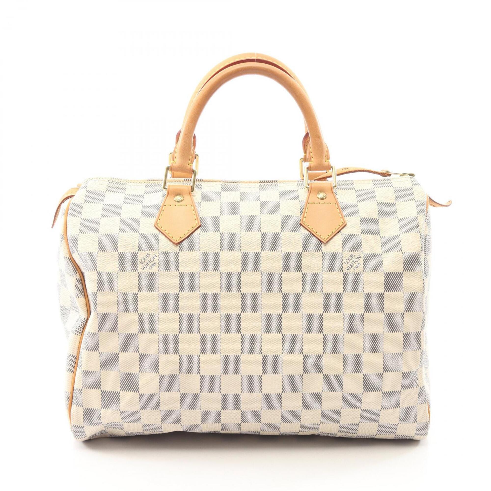 Louis Vuitton White Damier Azur Leather Handbag (Pre-Owned)