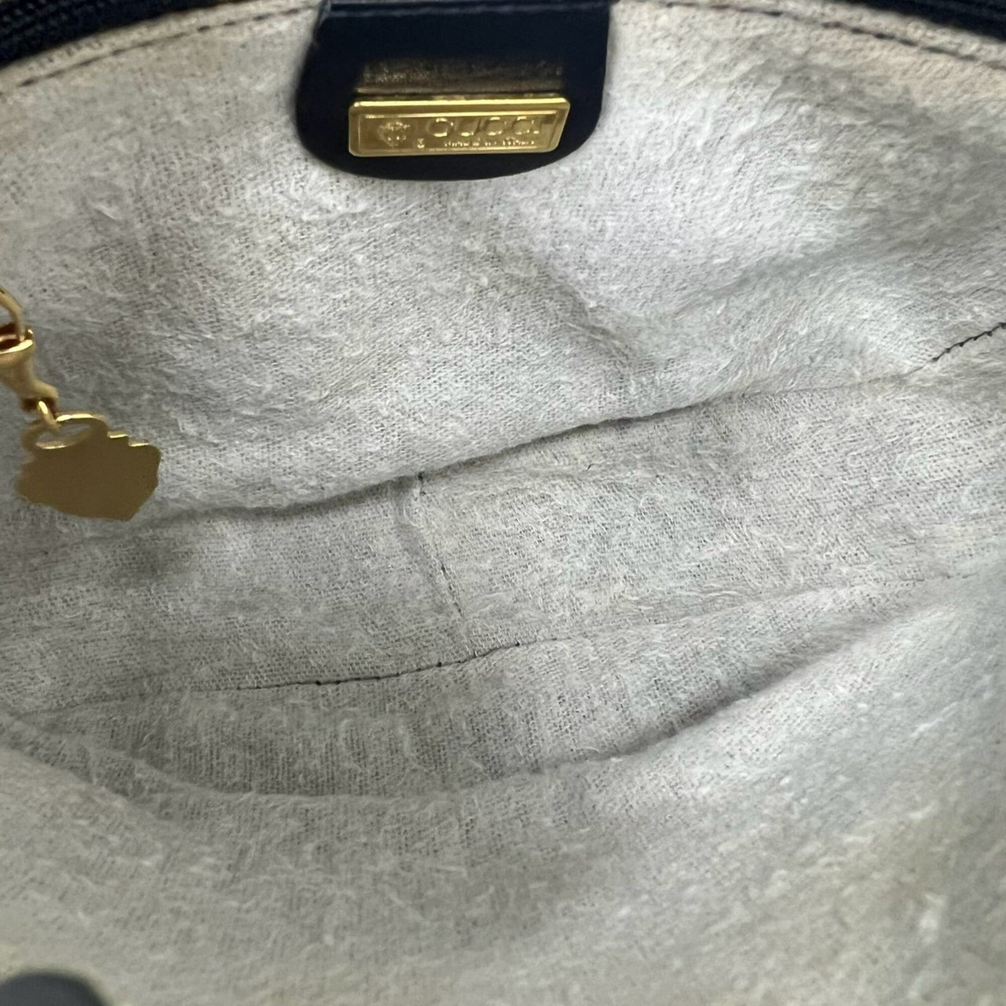 Gucci Navy Leather Pvc Pochette Shoulder Bag (Pre-Owned)