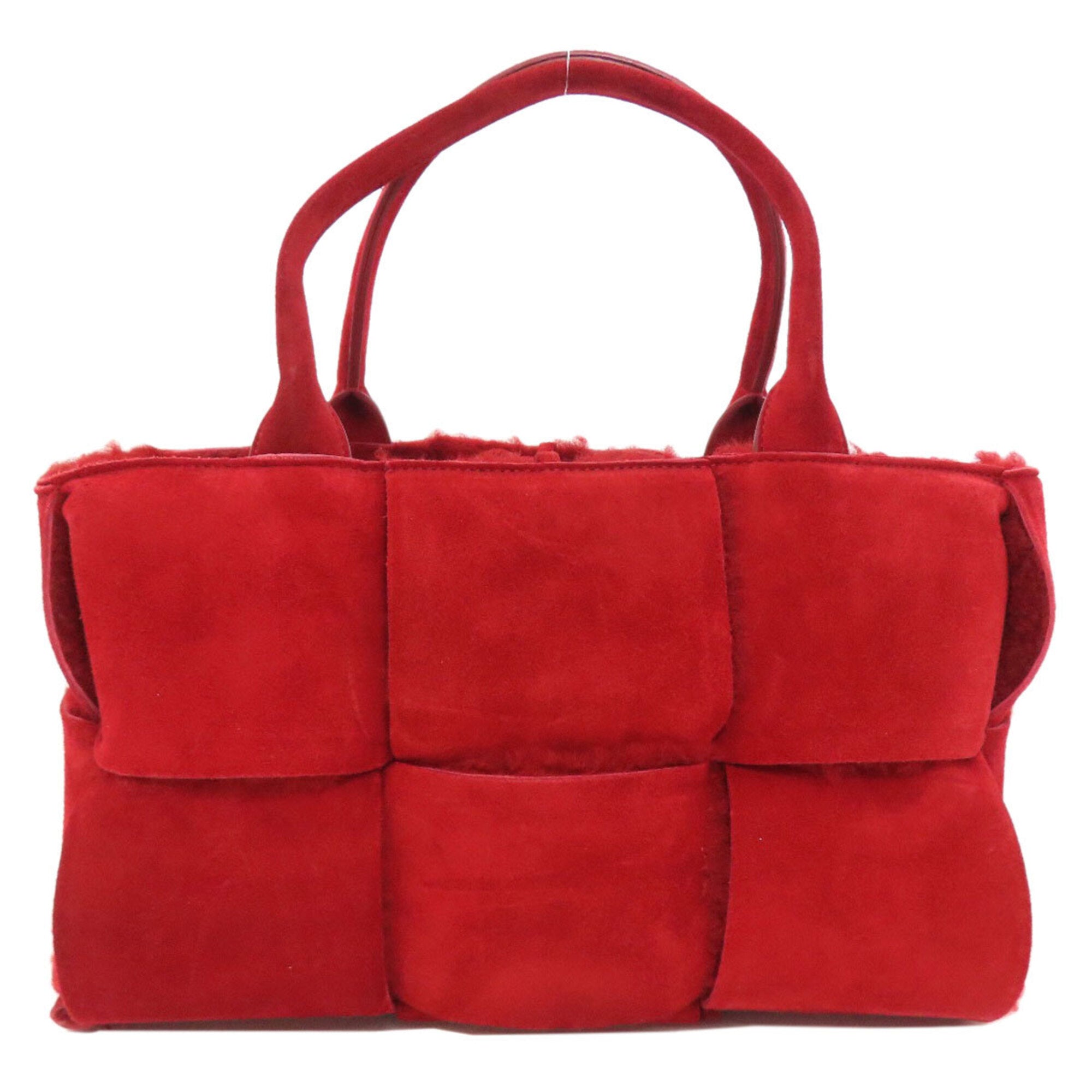 Bottega Veneta Red Color Suede Handbag (Pre-Owned)