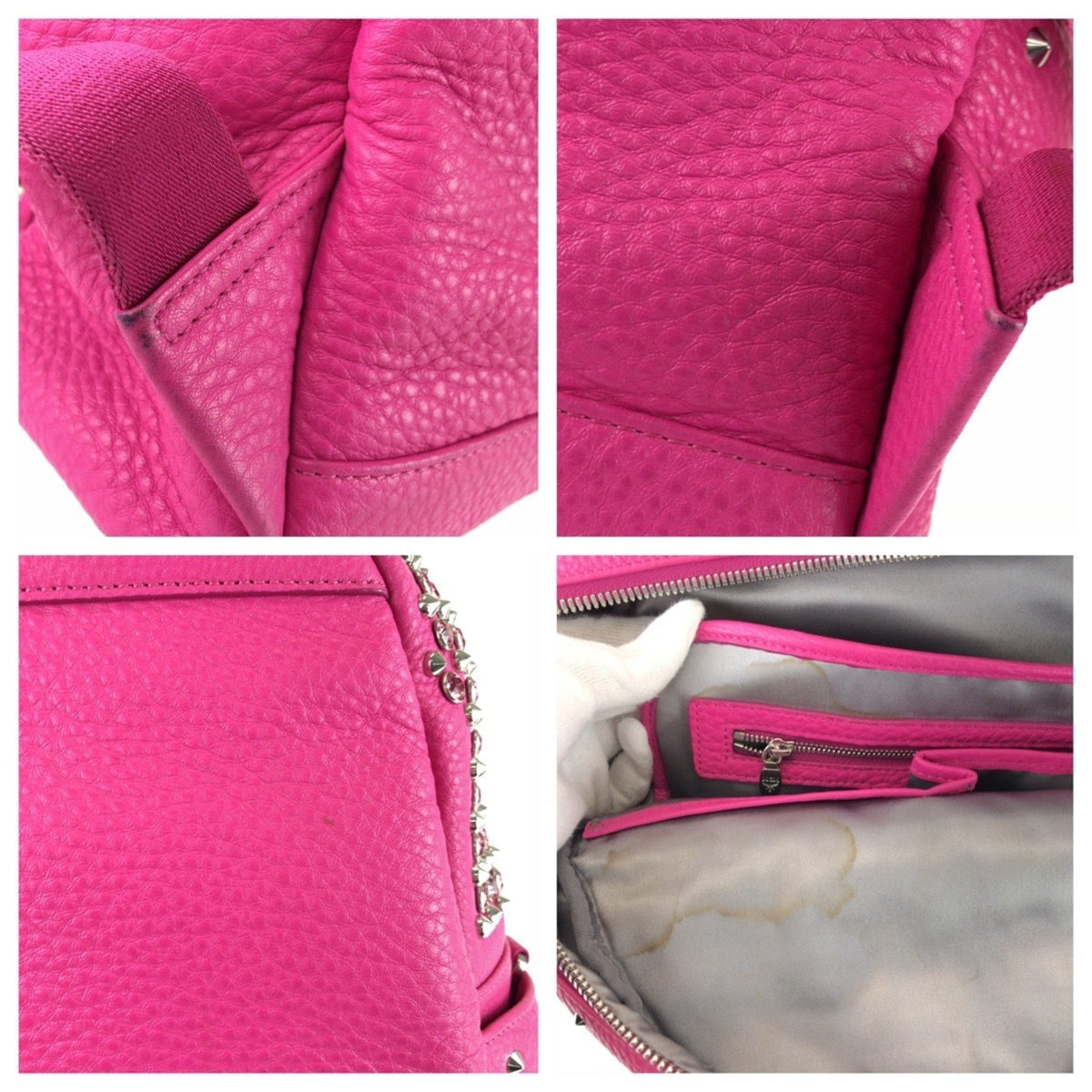 Mcm Pink Leather Rhinestone Backpack (Pre-Owned)