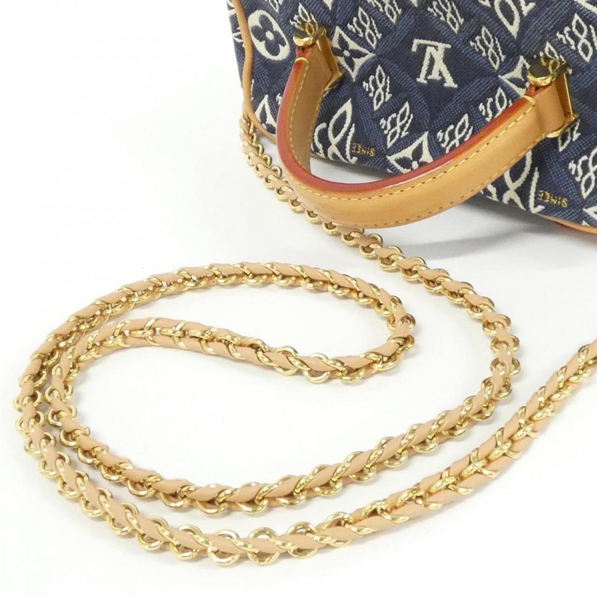 Louis Vuitton Blue Jacquard Handbag (Pre-Owned)