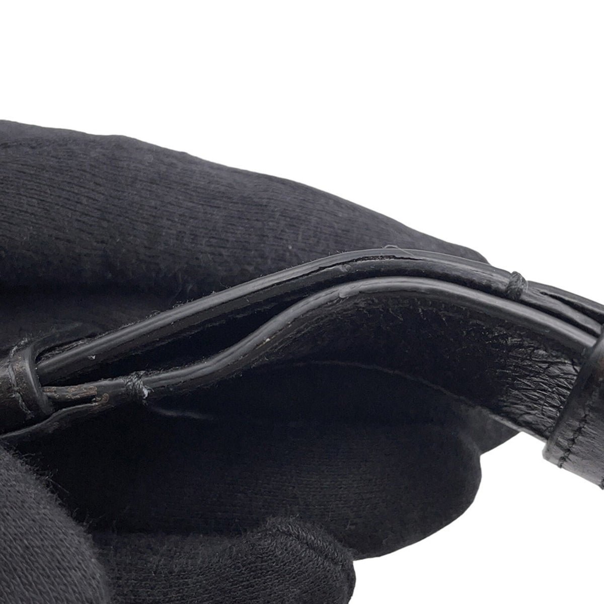 Christian Dior Black Leather Handbag Pouch Tote Bag (Pre-Owned)