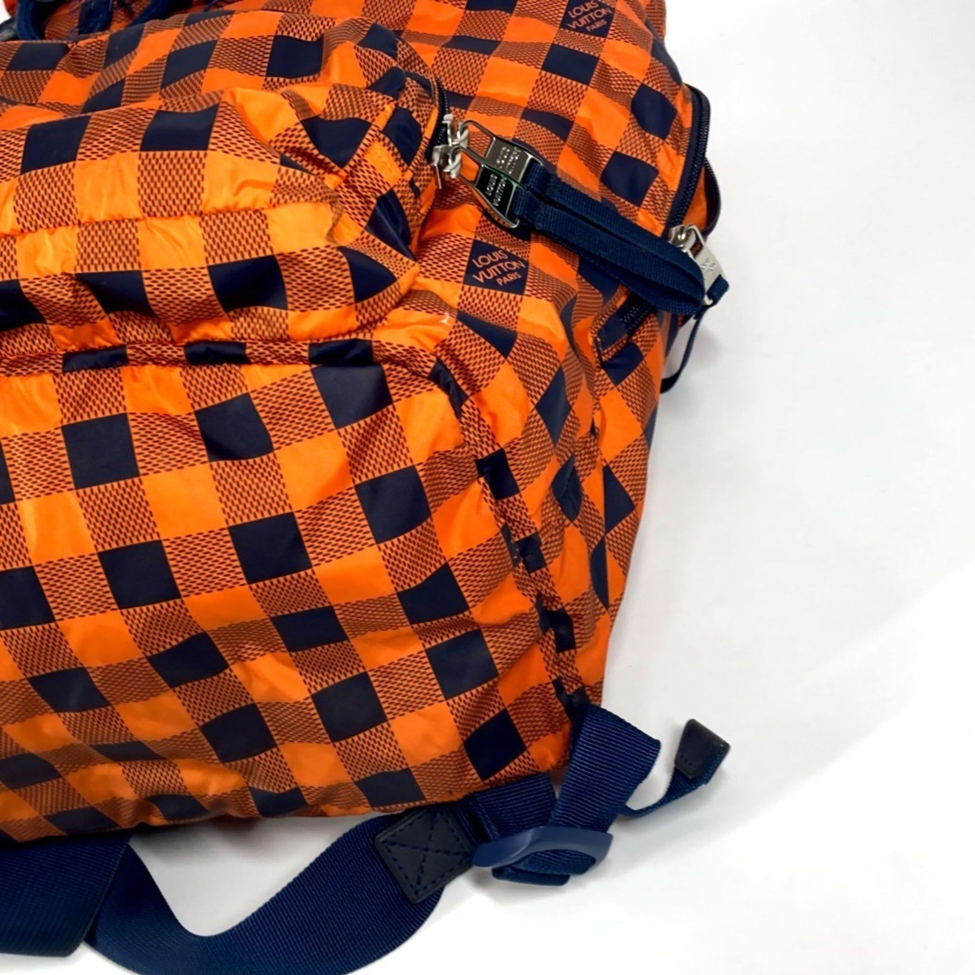 Louis Vuitton Damier Canvas Navy Orange Nylon Backpack (Pre-Owned)