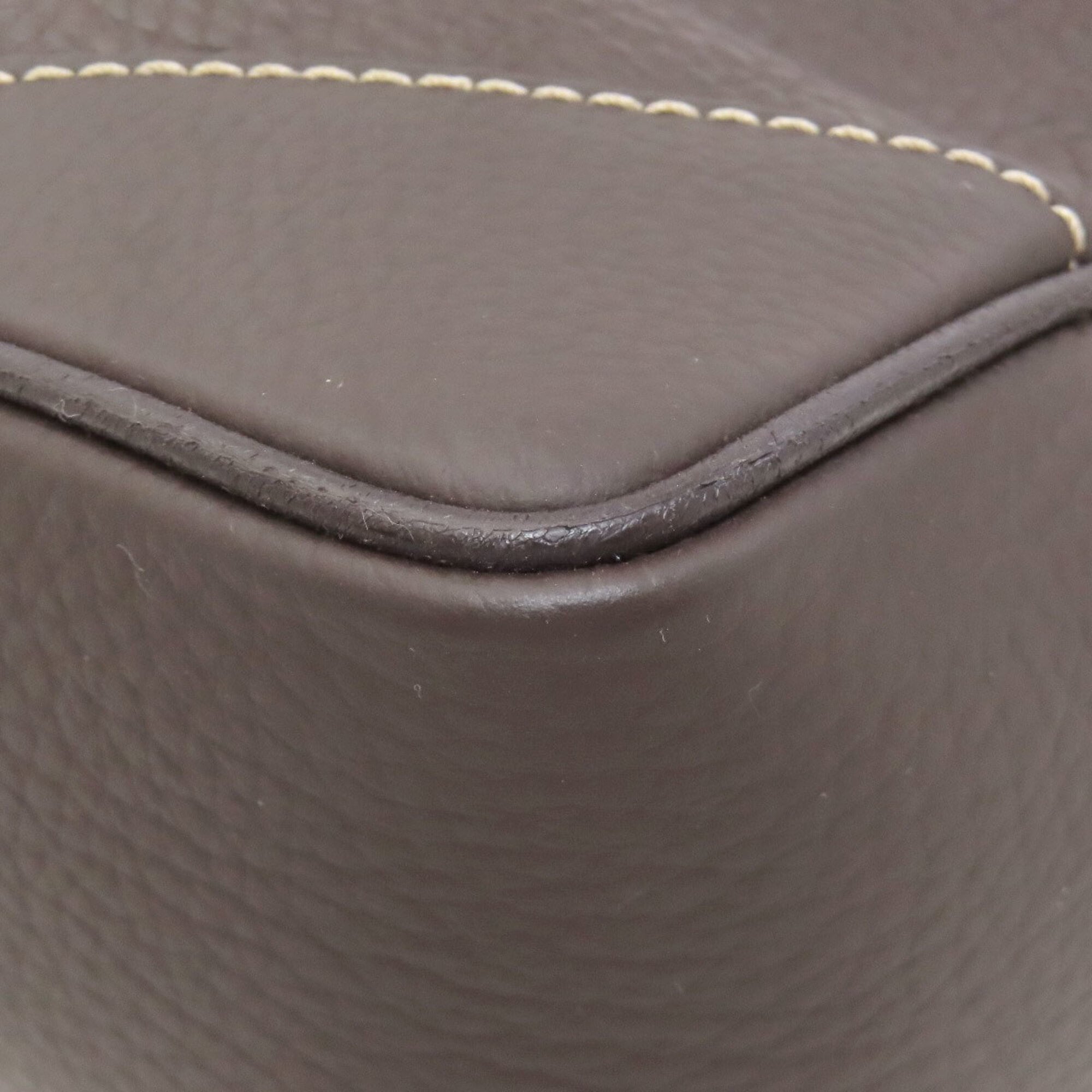 Dunhill Dark Brown Leather Shoulder Bag (Pre-Owned)