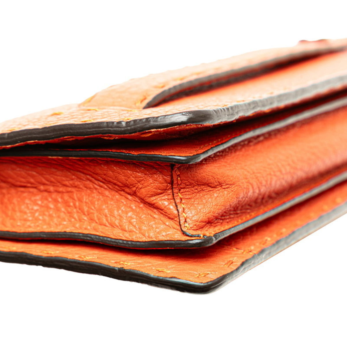 Fendi Orange Leather Clutch Bag (Pre-Owned)