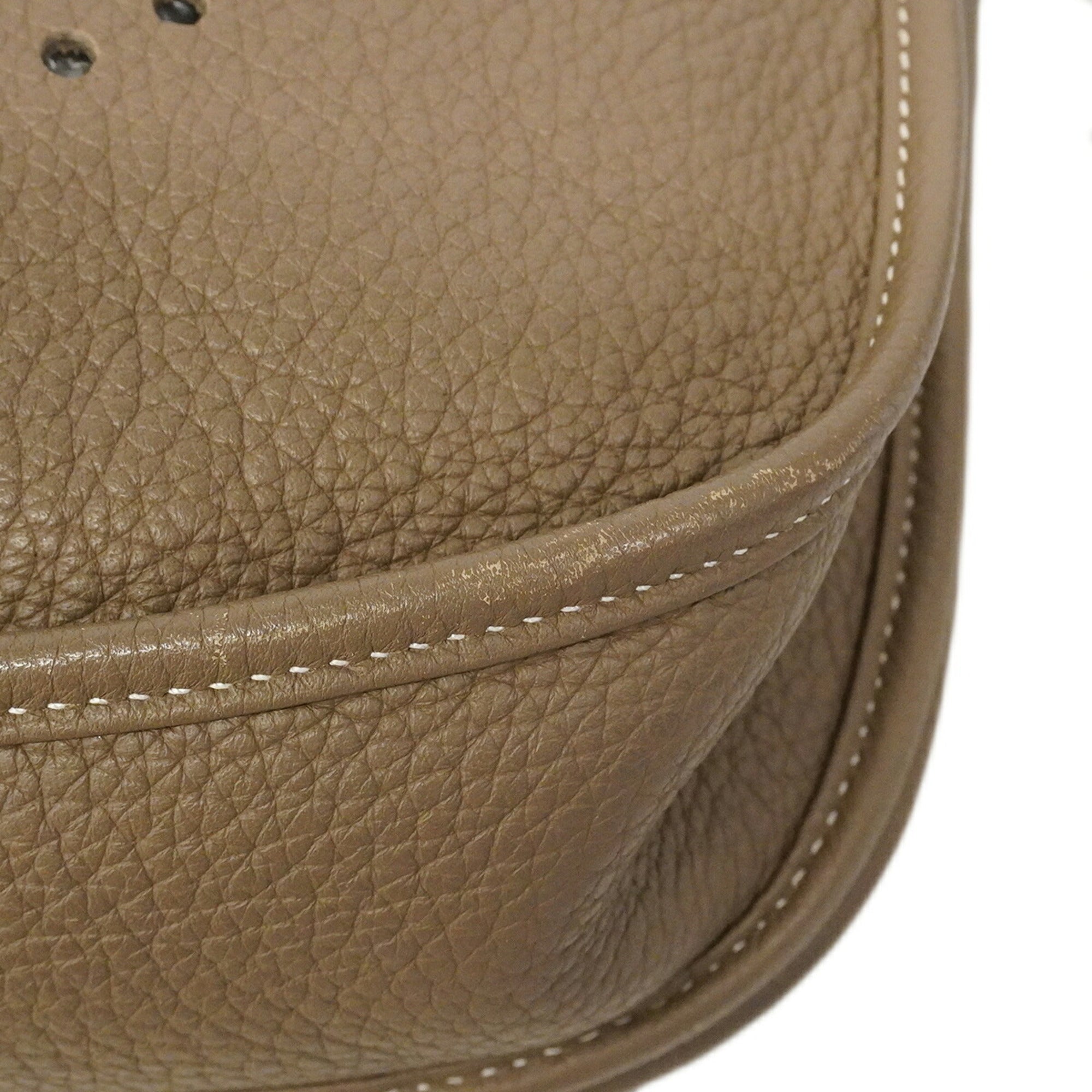 Hermes Etoupe Gray Taurillon Clemence Leather Shoulder Bag (Pre-Owned)