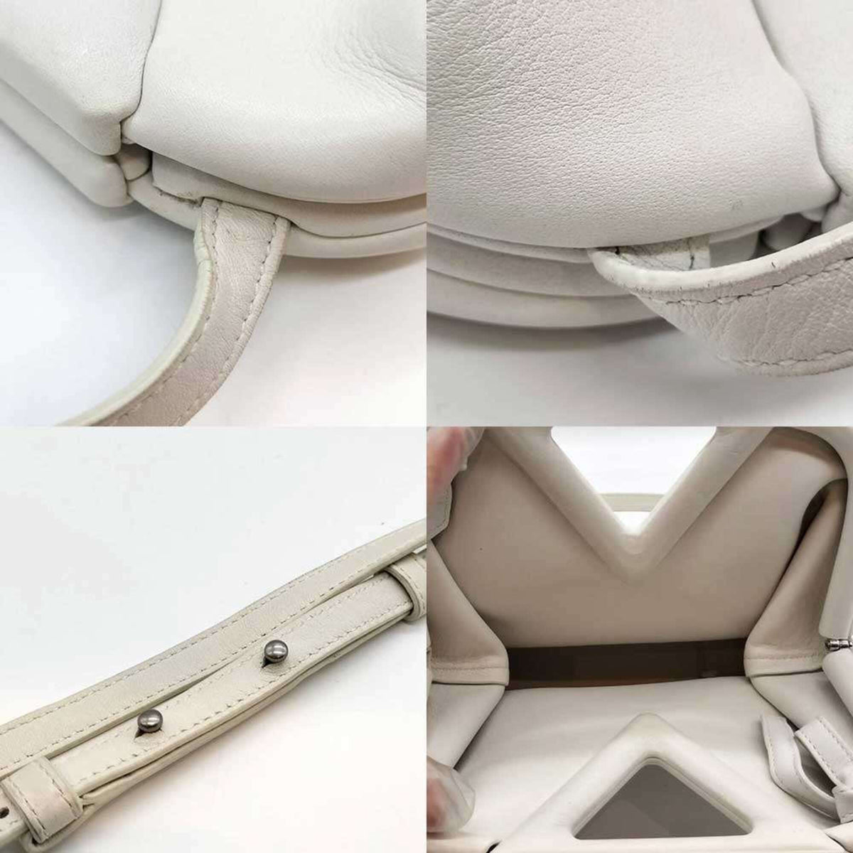 Bottega Veneta Ivory White Leather Shoulder Bag (Pre-Owned)