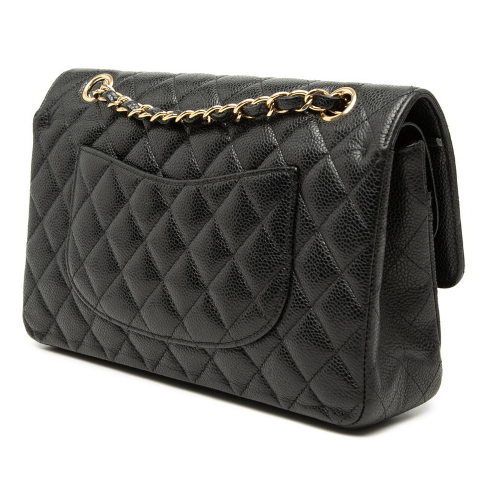 Chanel Black Grained Calfskin Shoulder Bag (Pre-Owned)