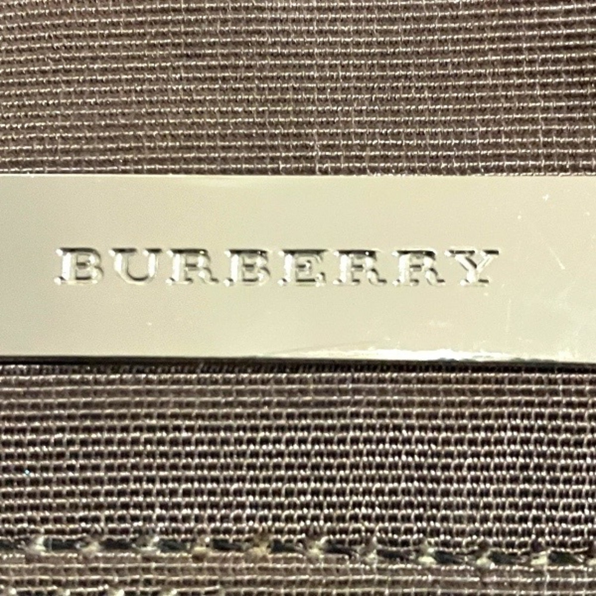 Burberry Beige Nylon Canvas Leather Shoulder Bag (Pre-Owned)